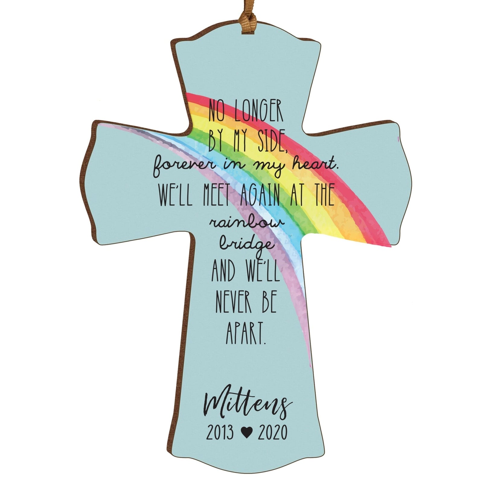 Pet Memorial Printed Cross Ornament - The Rainbow Bridge - LifeSong Milestones
