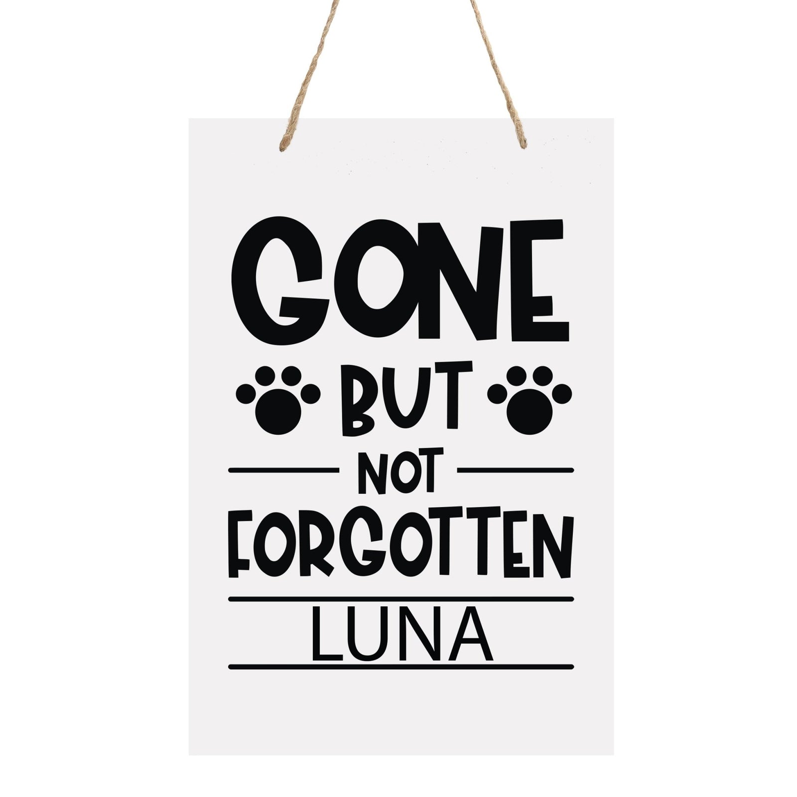 Pet Memorial Rope Sign Décor - Gone But Not Forgotten - LifeSong Milestones