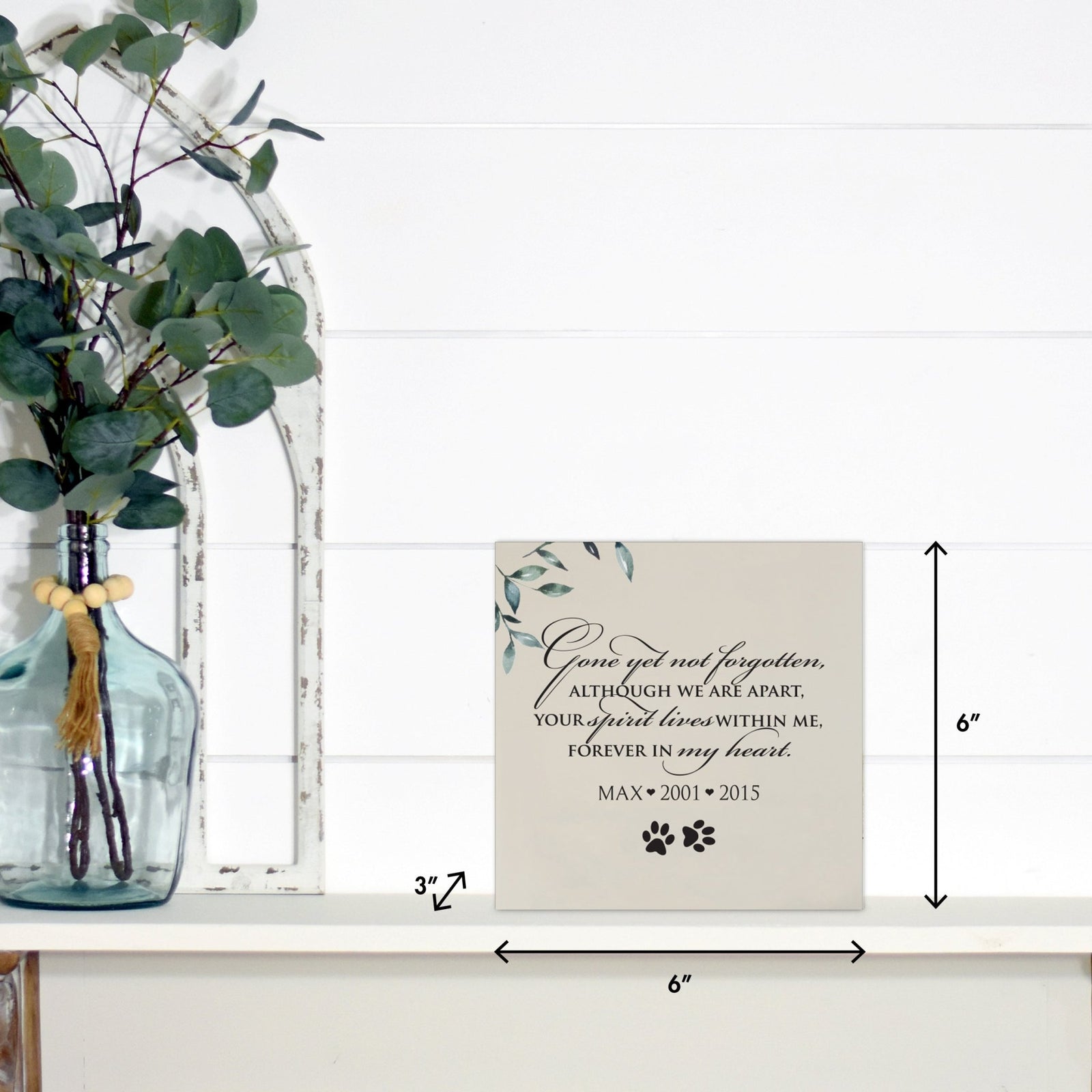 Pet Memorial Shadow Box Cremation Urn for Dog or Cat - Gone Yet Not Forgotten - LifeSong Milestones
