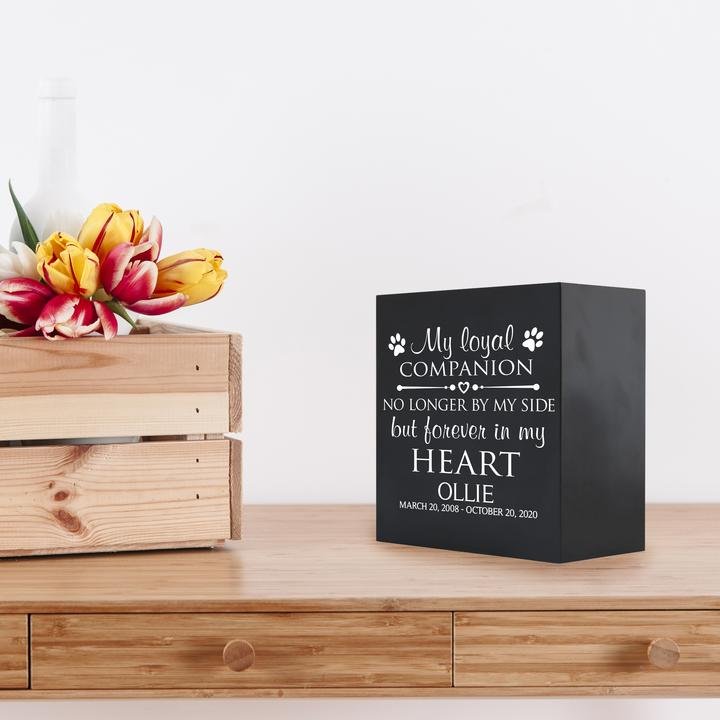 Pet Memorial Shadow Box Cremation Urn for Dog or Cat - My Loyal Companion - LifeSong Milestones