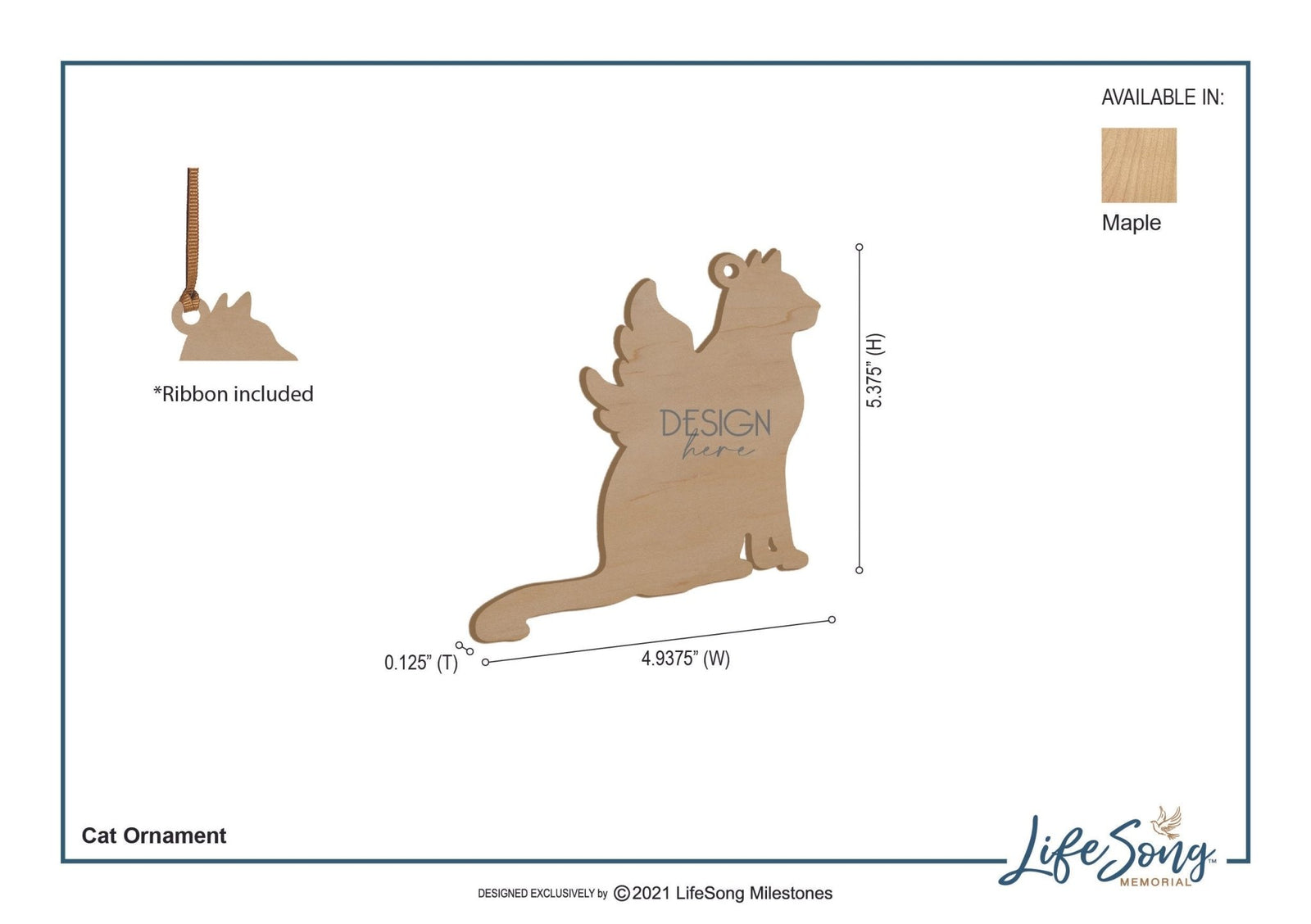 Pet Memorial Wooden Dog or Cat Ornament - Loved Beyond Words - LifeSong Milestones