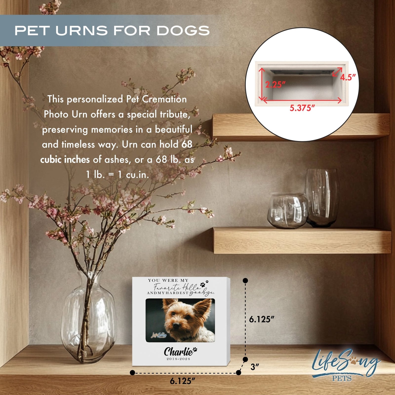 Photo Keepsake Pet Urn with Custom Design – Memorial for Dogs or Cats - You Were My Favorite - LifeSong Milestones