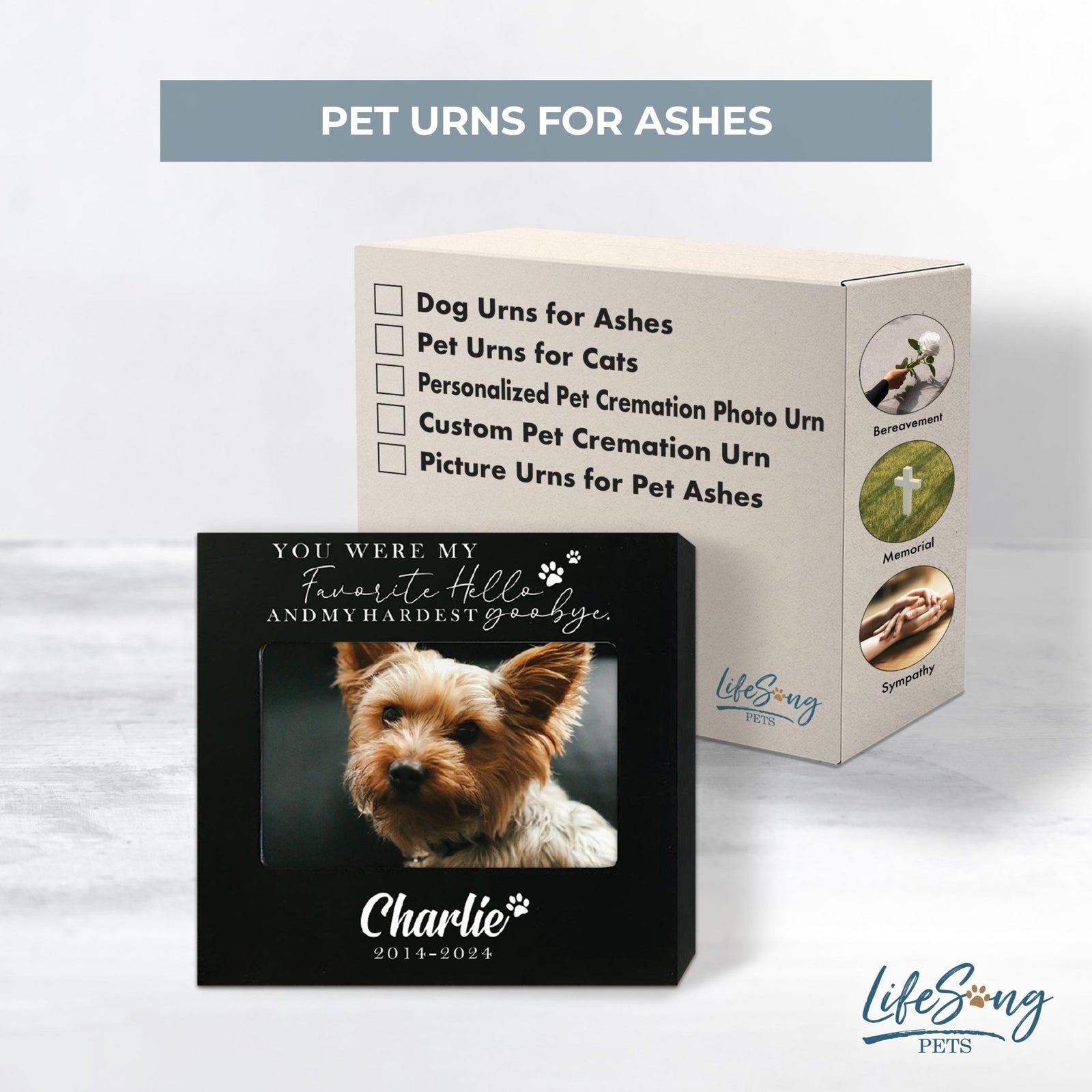 Photo Keepsake Pet Urn with Custom Design – Memorial for Dogs or Cats - You Were My Favorite - LifeSong Milestones