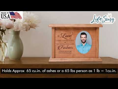 Memorial Wooden Keepsake Urn Box for Human Ashes - If Love Could Have Saved