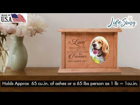 Pet Memorial Picture Cremation Urn Box for Dog or Cat - If Love Could Have Saved You