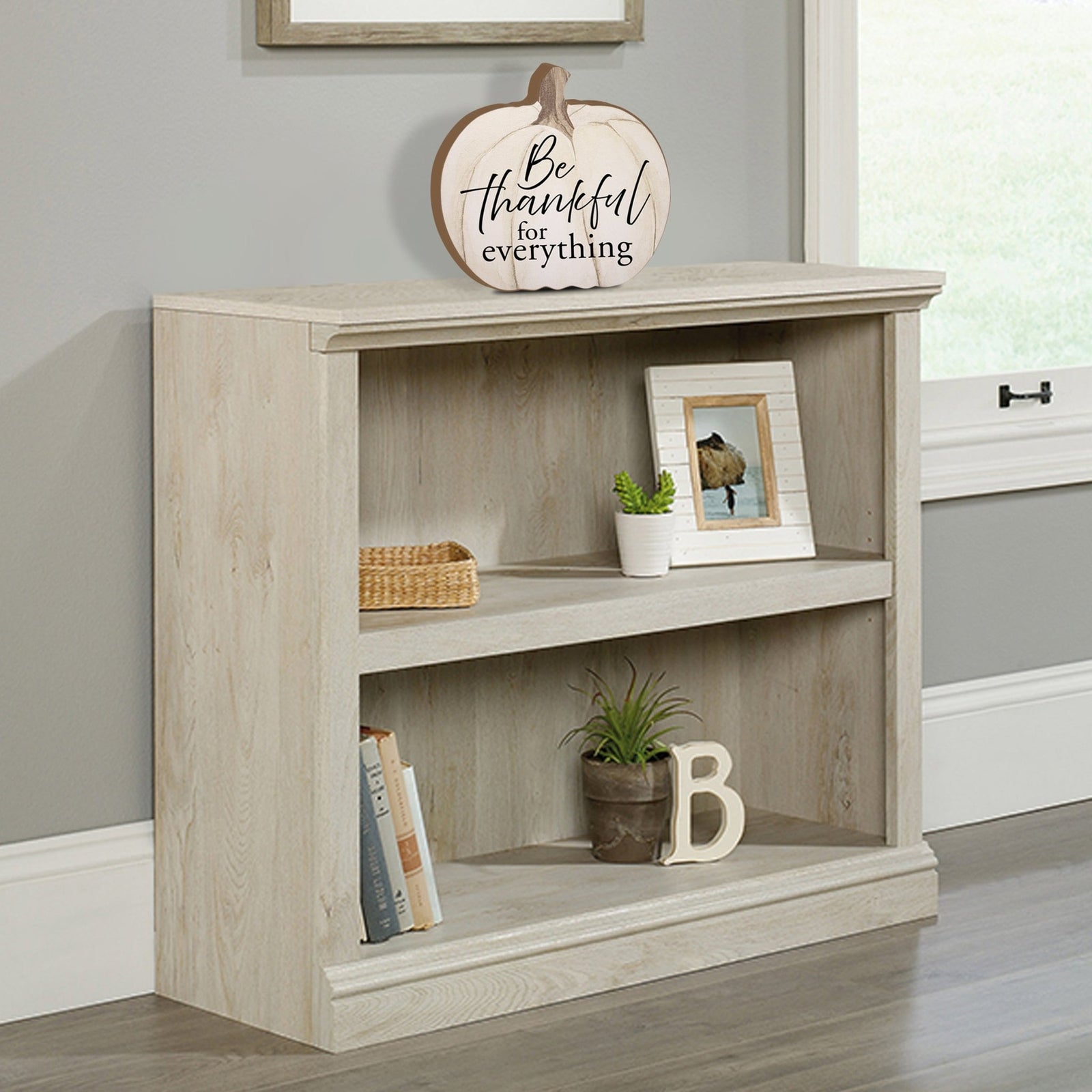 Pumpkin shelf decor Decorative Home Décor - Be Thankful for Everything - LifeSong Milestones
