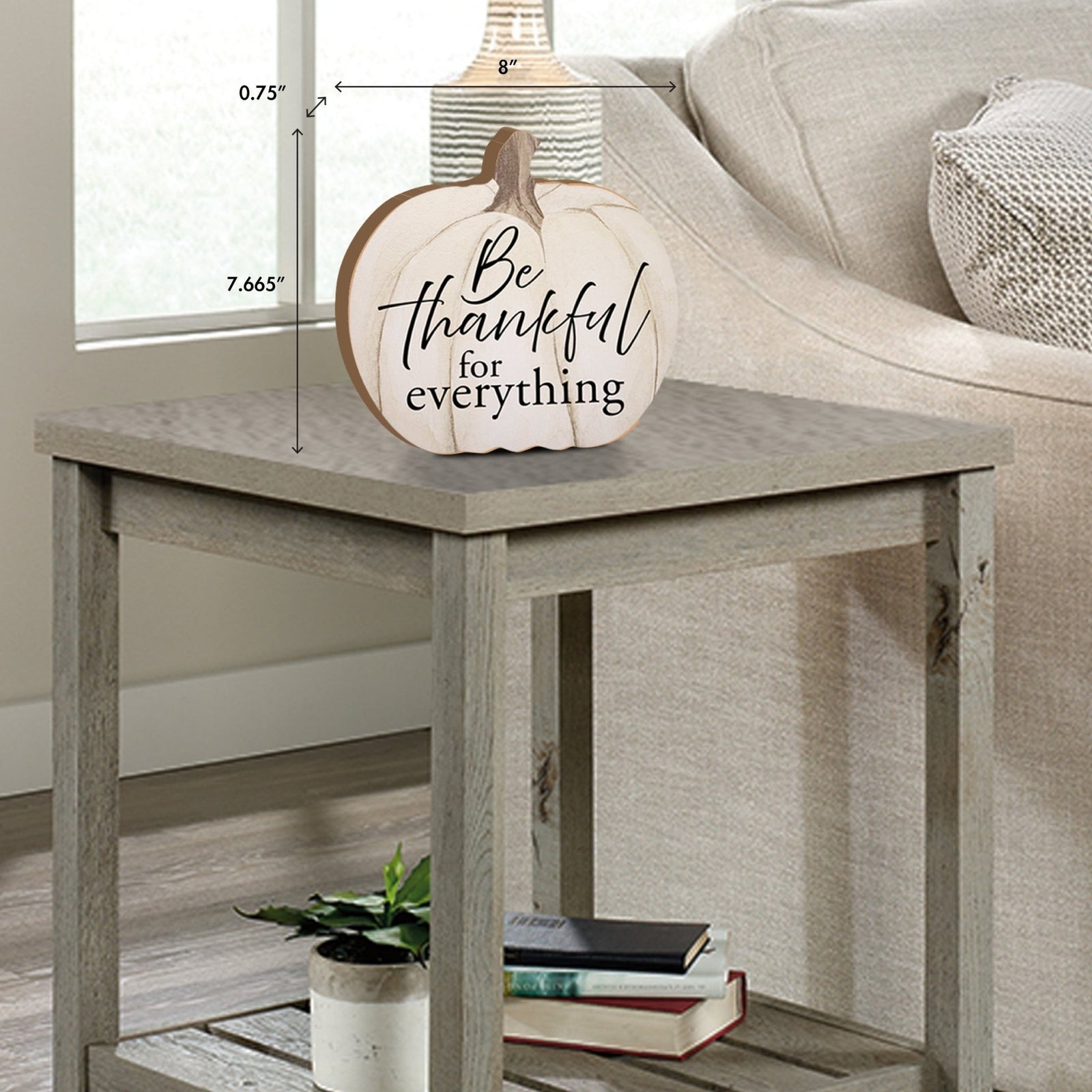 Pumpkin shelf decor Decorative Home Décor - Be Thankful for Everything - LifeSong Milestones
