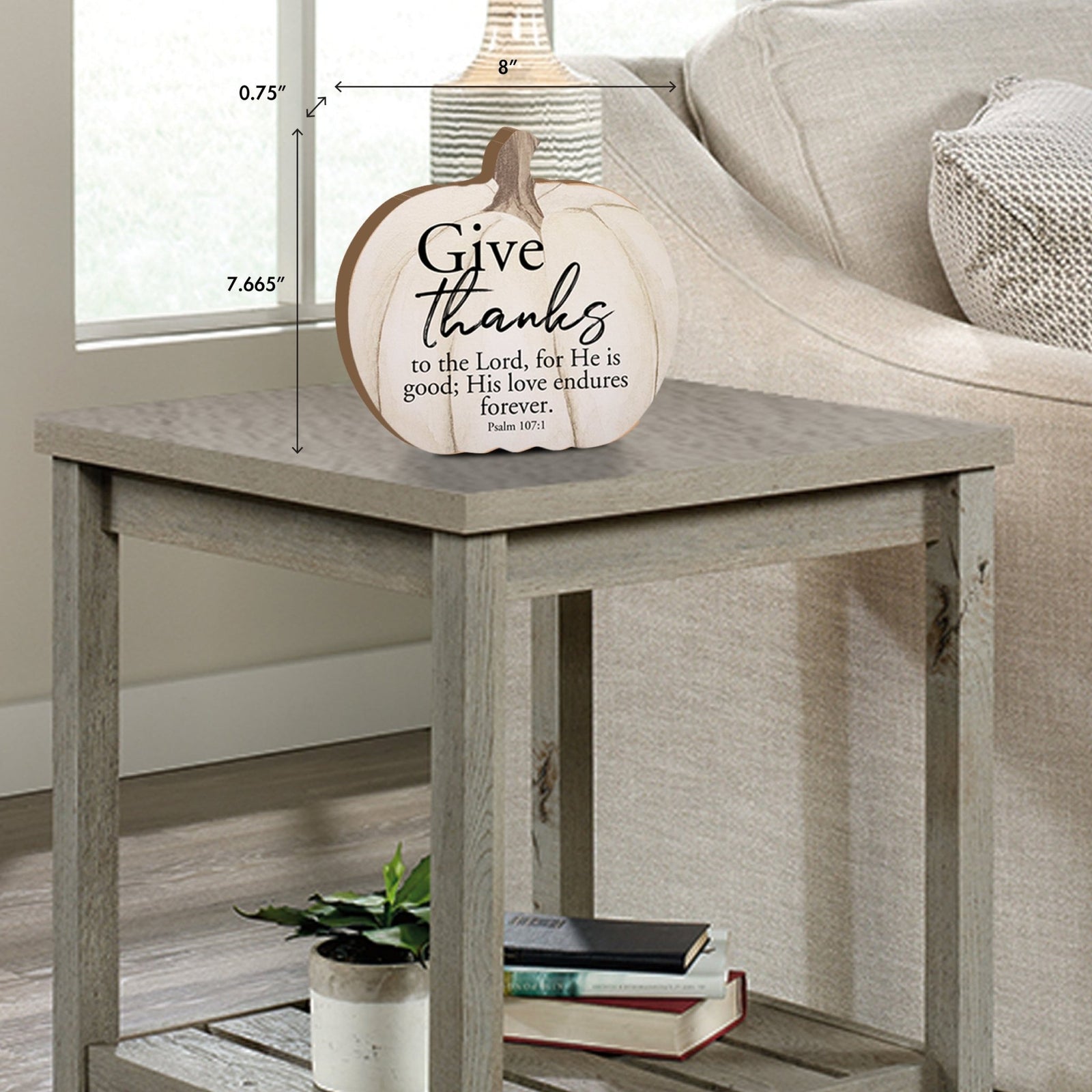 Pumpkin shelf decor Decorative Home Décor - Give Thanks To The Lord - LifeSong Milestones