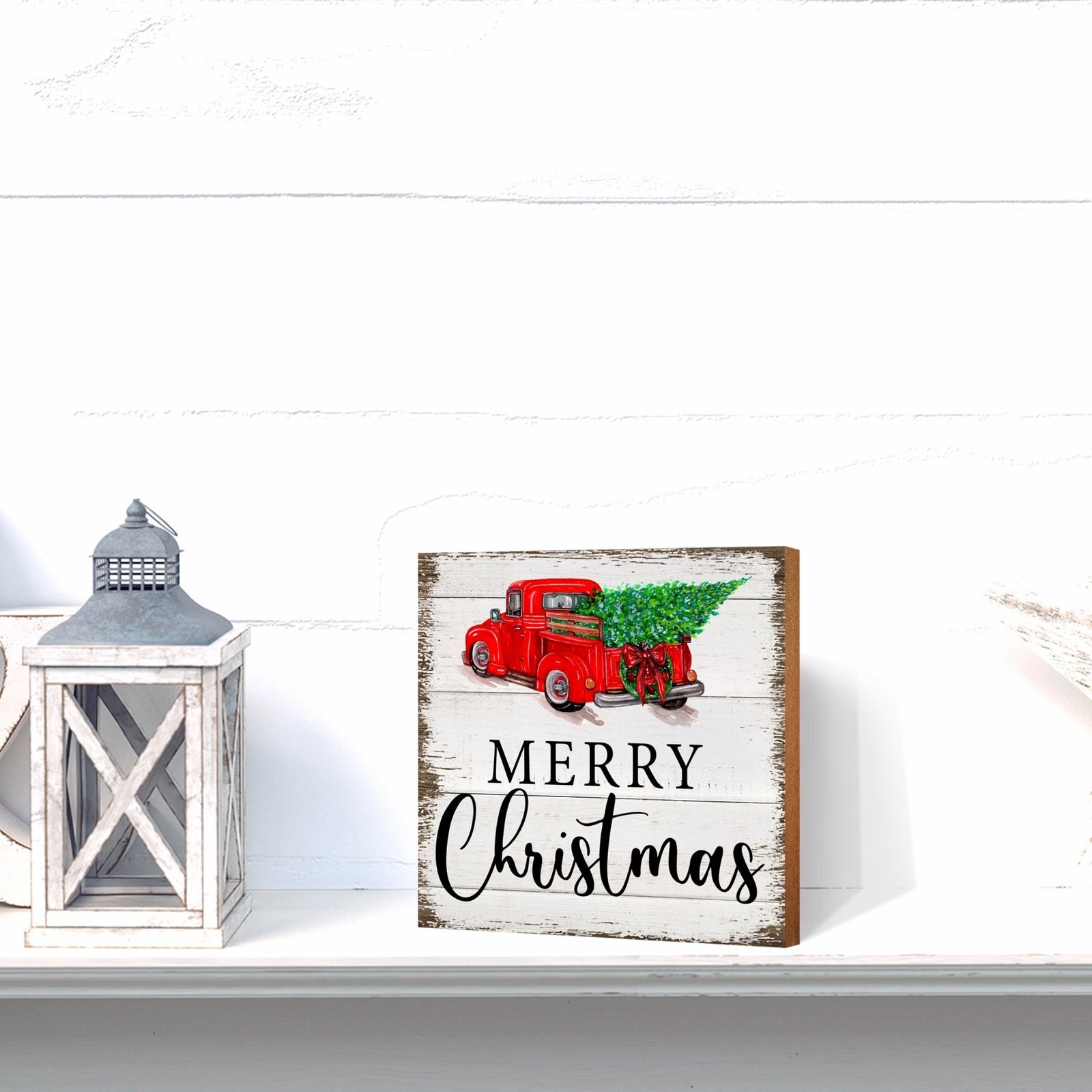 Red Farm Truck Christmas Tree Shelf Décor - LifeSong Milestones