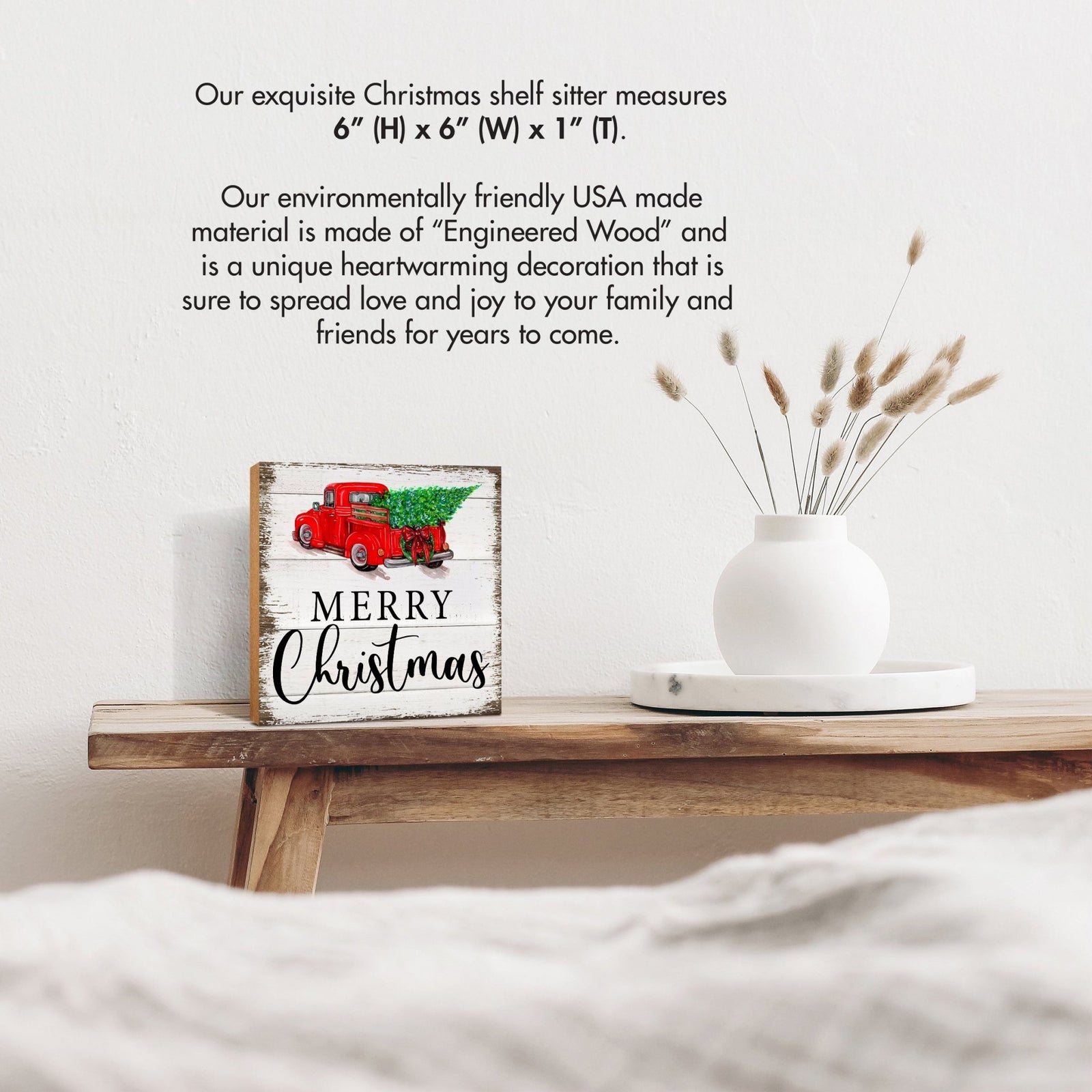 Red Farm Truck Christmas Tree Shelf Décor - LifeSong Milestones