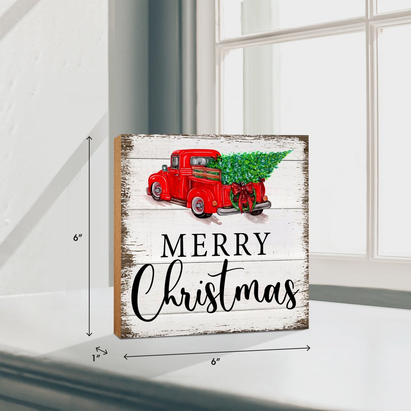 Red Farm Truck Christmas Tree Shelf Décor - LifeSong Milestones