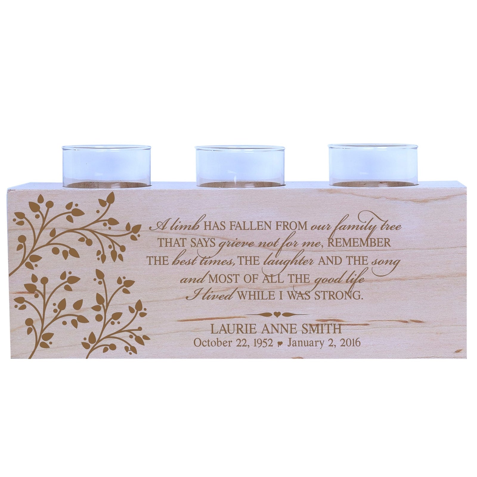 Remembrance Memorial 3 Candle Holder - Our Family Chain - LifeSong Milestones