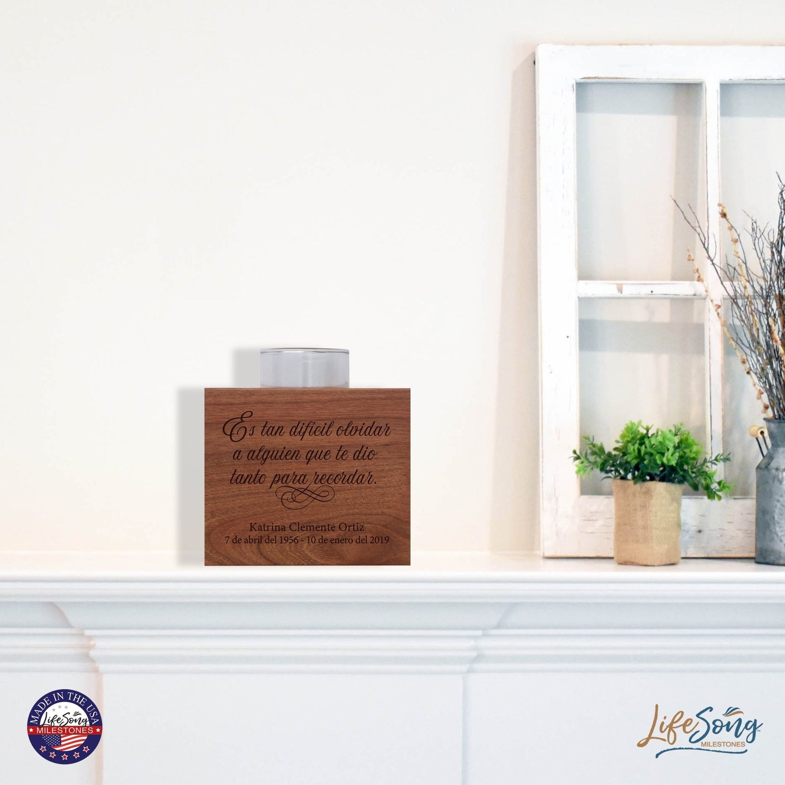 Remembrance Memorial Single Candle Holder - Difícil de Olvidar - LifeSong Milestones