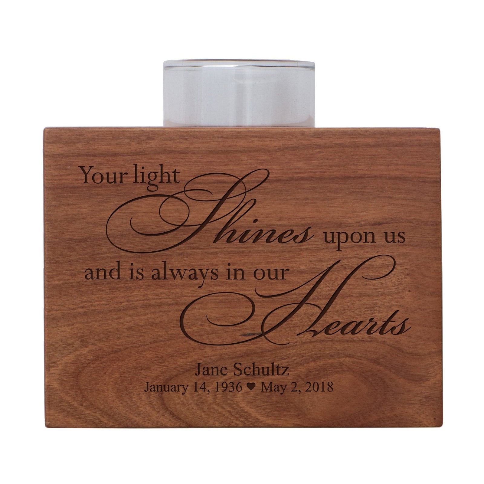Remembrance Memorial Single Candle Holder - Your Light Shines - LifeSong Milestones