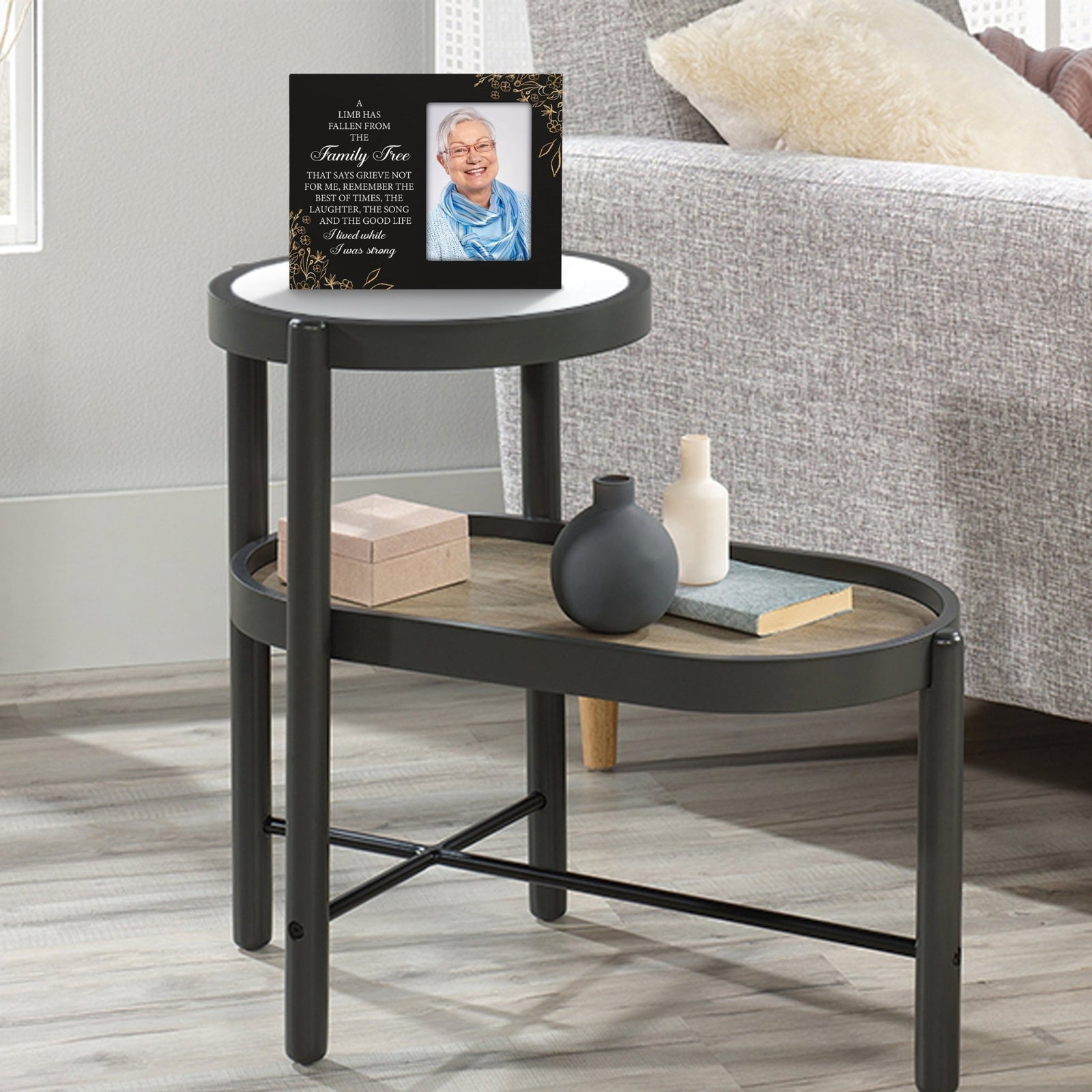 Rustic-Inspired Wooden Human Memorial Frames That Holds A 4x6in Photo - A Limb Has Fallen - LifeSong Milestones