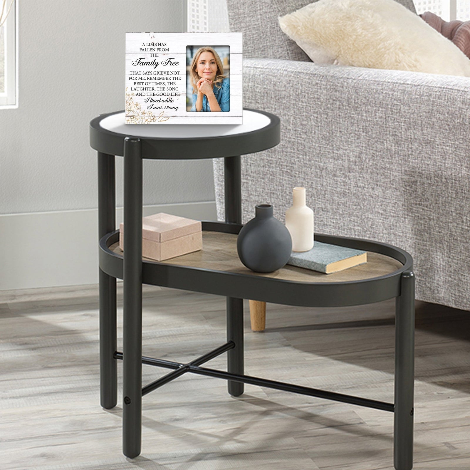 Rustic-Inspired Wooden Human Memorial Frames That Holds A 4x6in Photo - A Limb Has Fallen - LifeSong Milestones