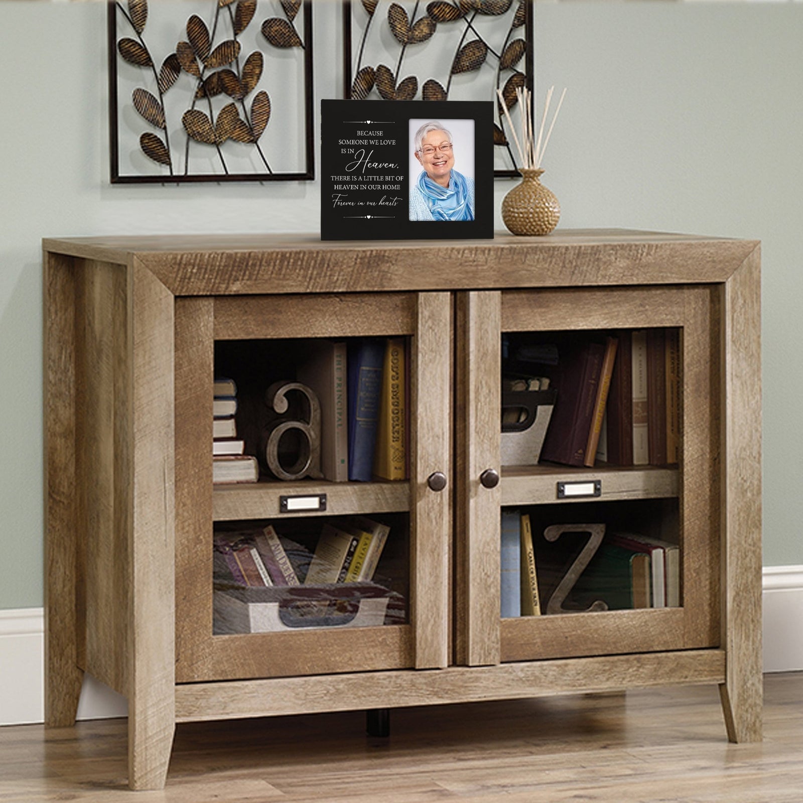 Rustic-Inspired Wooden Human Memorial Frames That Holds A 4x6in Photo - Because Someone We Love (Heart) - LifeSong Milestones