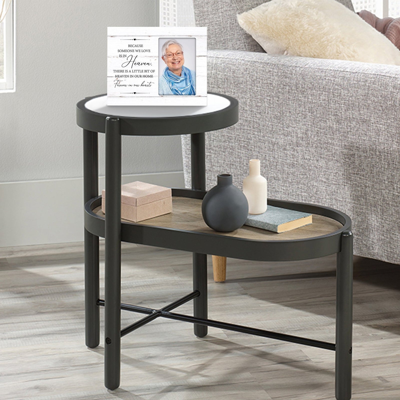 Rustic-Inspired Wooden Human Memorial Frames That Holds A 4x6in Photo - Because Someone We Love (Heart) - LifeSong Milestones