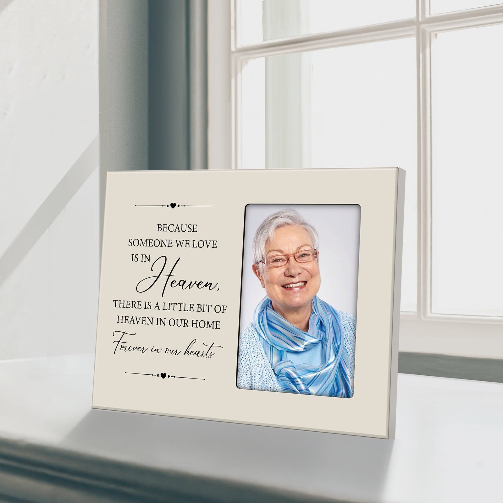Rustic-Inspired Wooden Human Memorial Frames That Holds A 4x6in Photo - Because Someone We Love (Heart) - LifeSong Milestones
