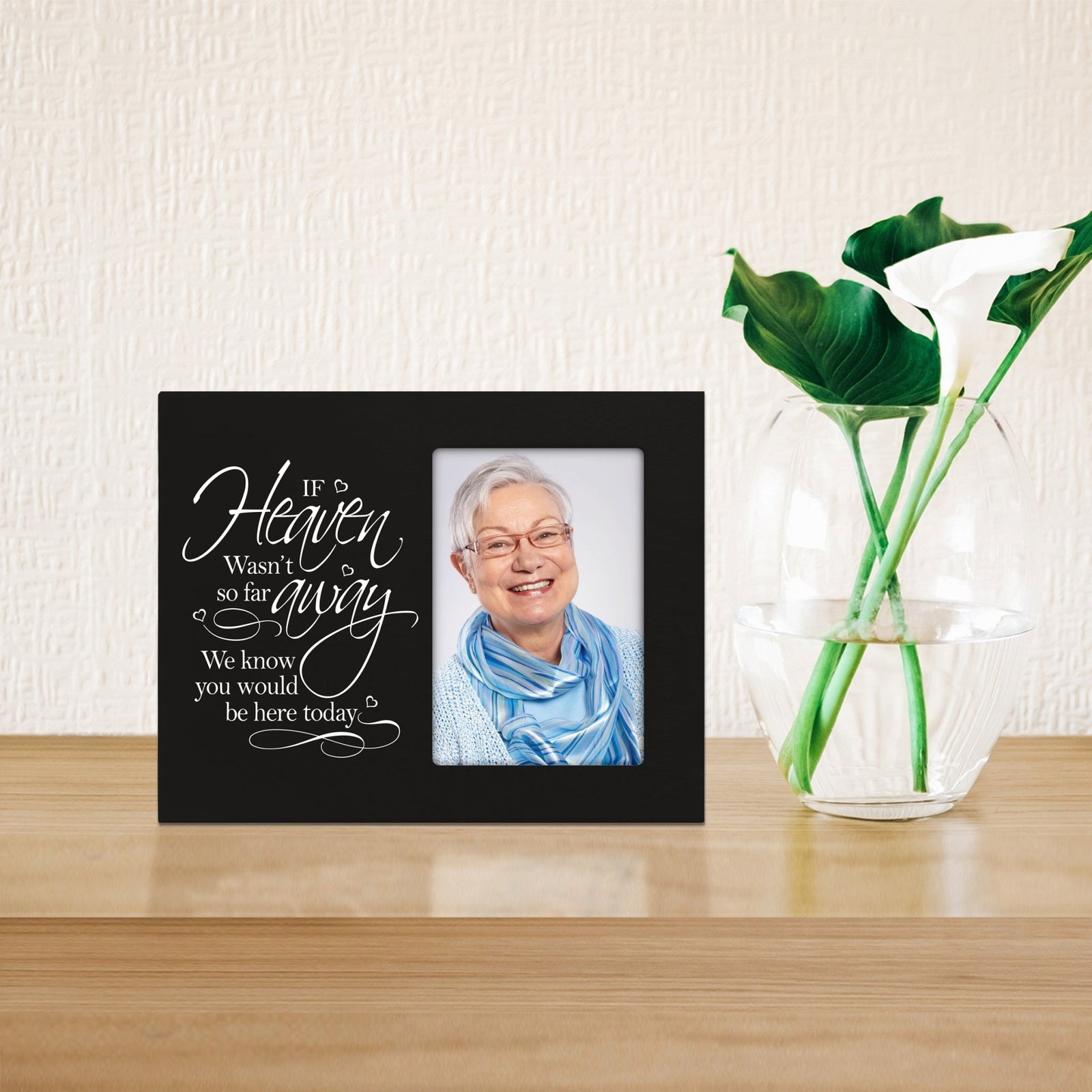 Rustic-Inspired Wooden Human Memorial Frames That Holds A 4x6in Photo - If Heaven Wasn't So Far - LifeSong Milestones