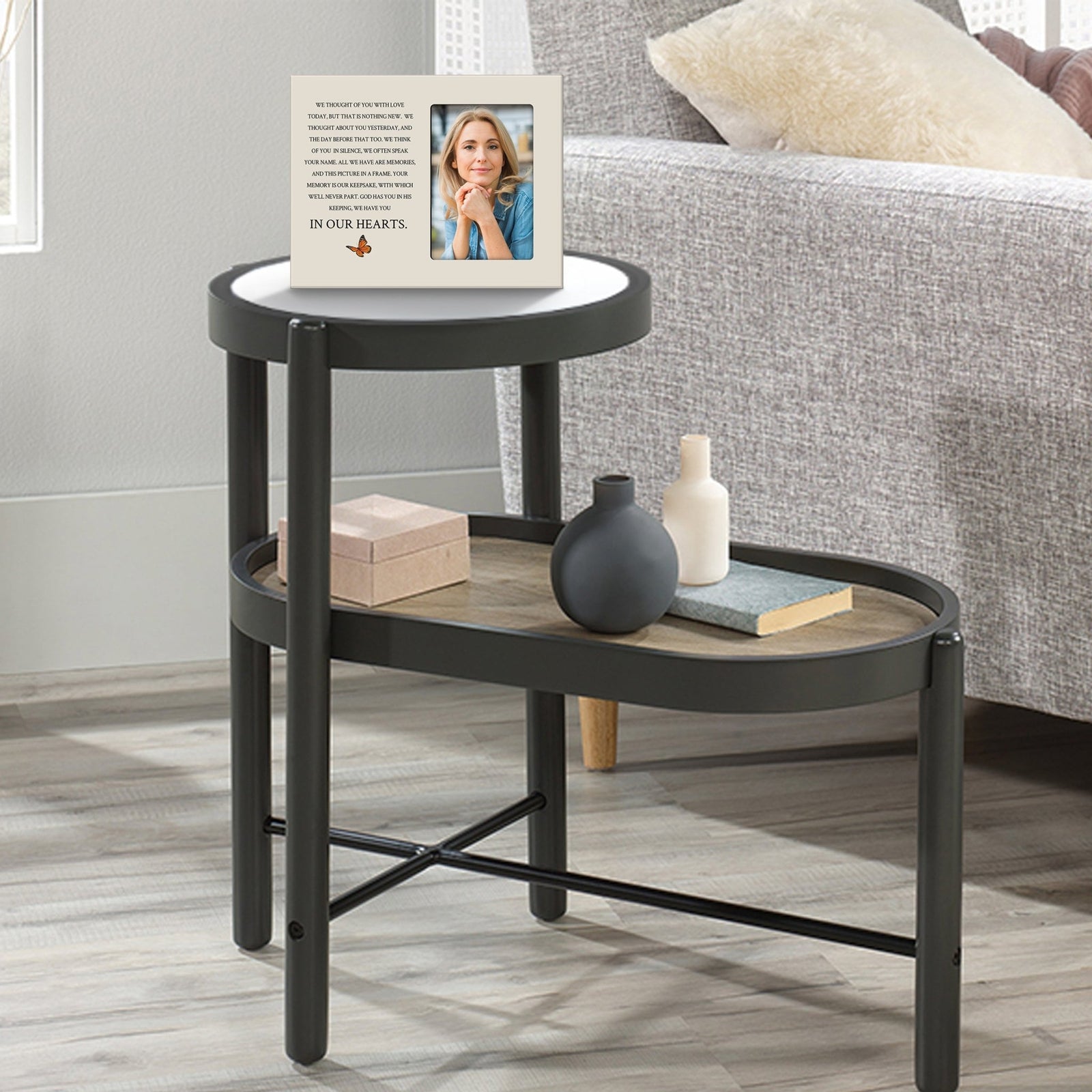 Rustic-Inspired Wooden Human Memorial Frames That Holds A 4x6in Photo - We Thought Of You - LifeSong Milestones