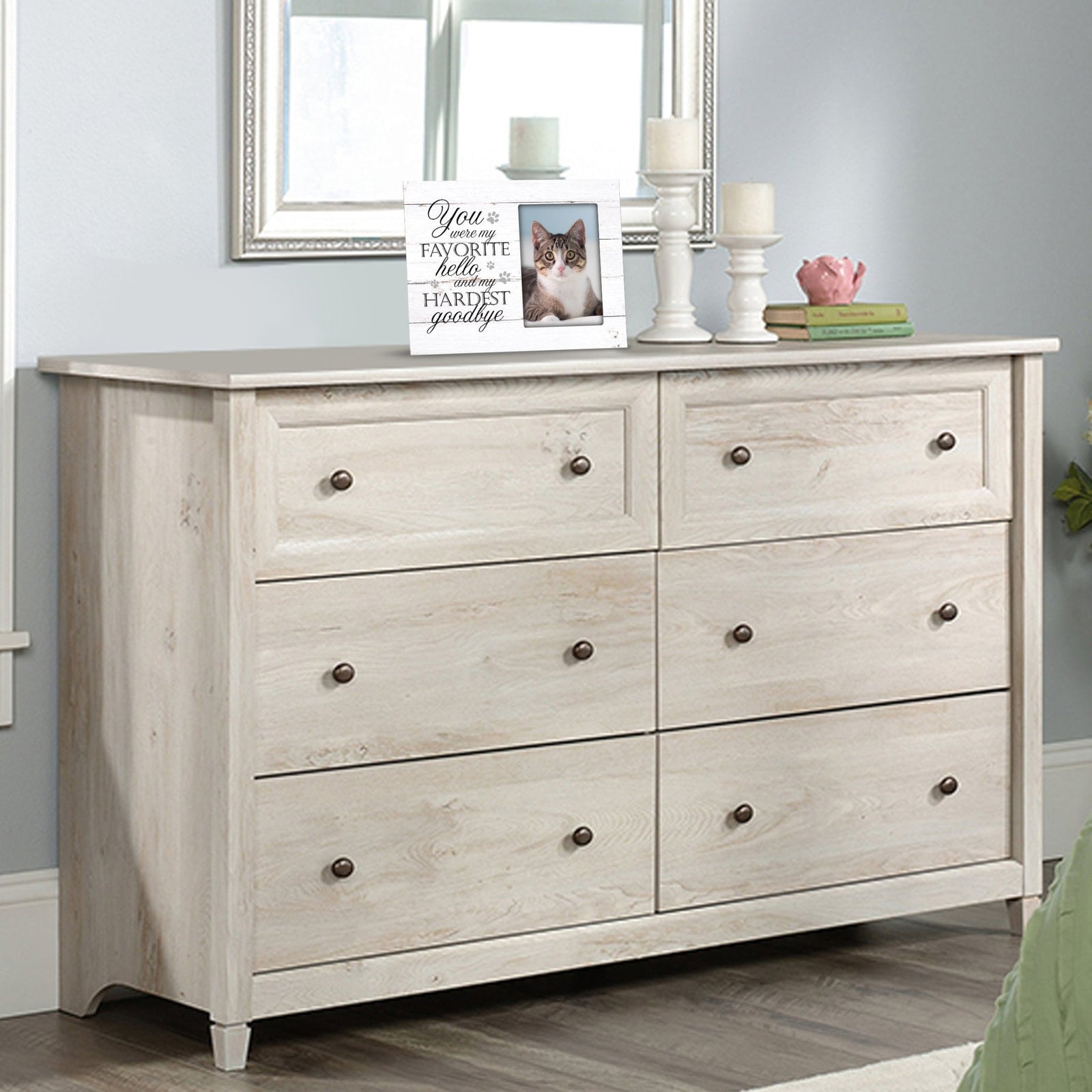 Rustic-Inspired Wooden Pet Memorial Frames That Holds A 4x6in Photo - You Were My Favorite (Paws) - LifeSong Milestones