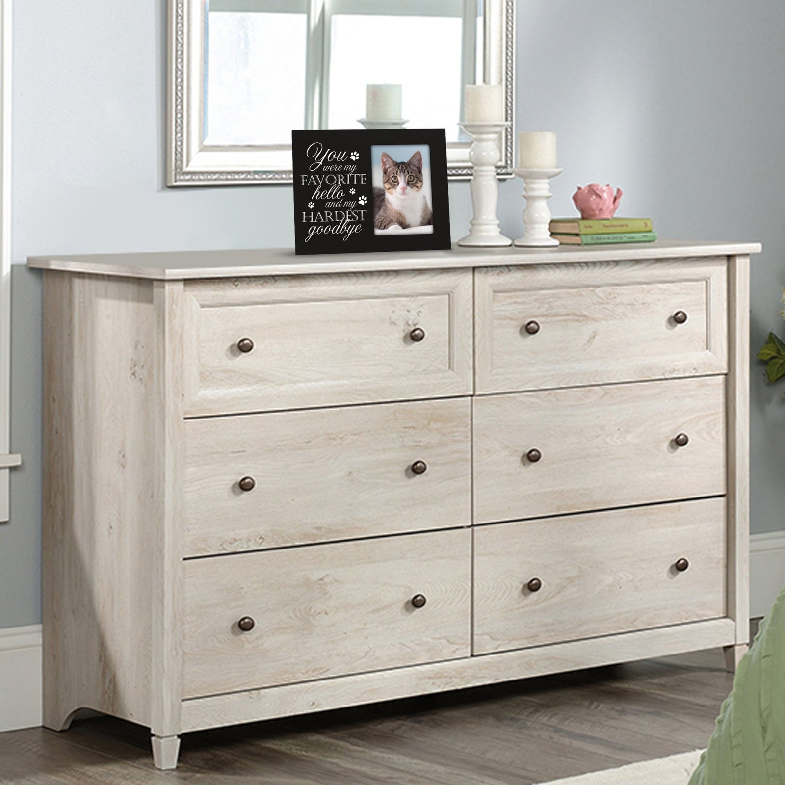 Rustic-Inspired Wooden Pet Memorial Frames That Holds A 4x6in Photo - You Were My Favorite (Paws) - LifeSong Milestones