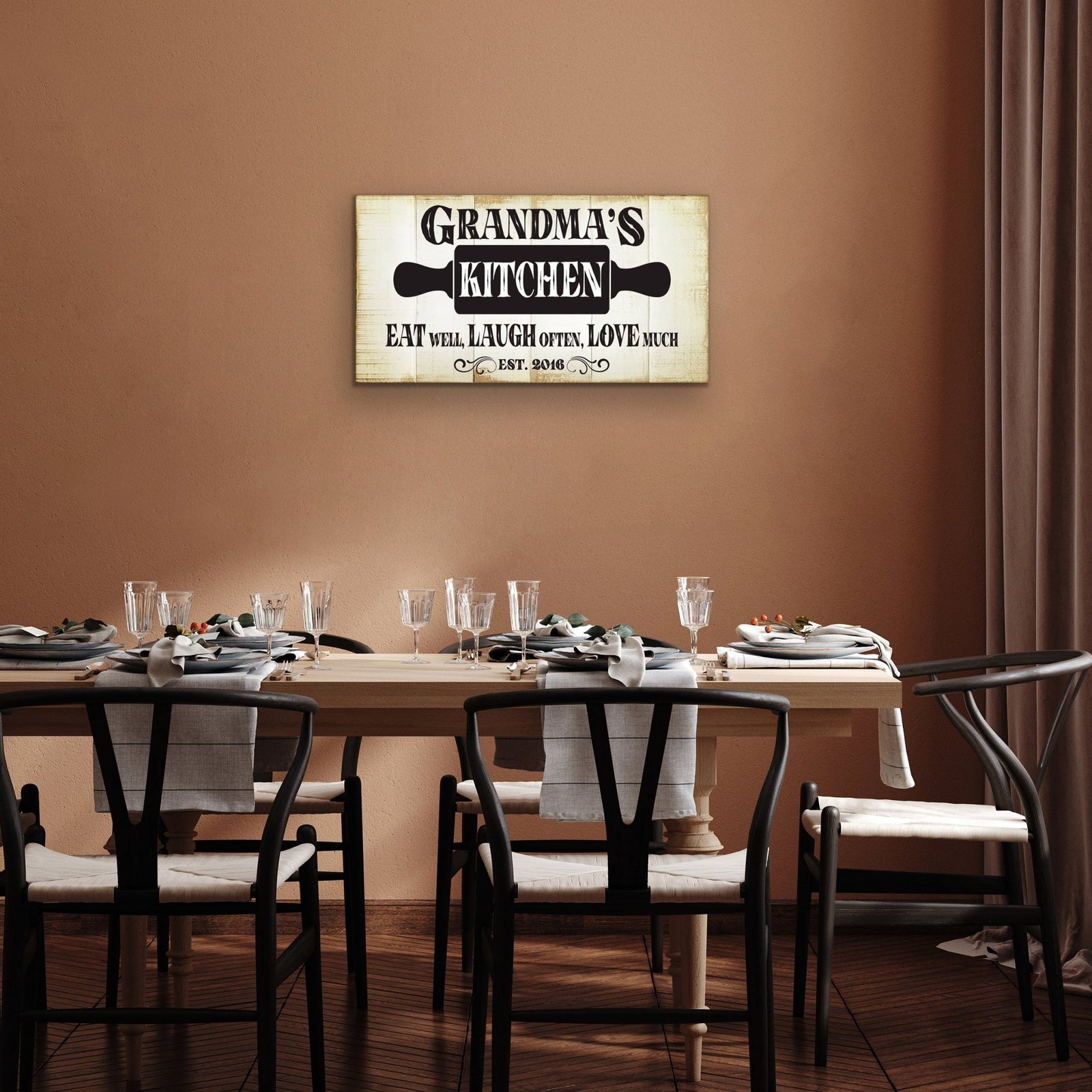 Rustic Kitchen Wooden Wall Plaque Home Décor or Gift Ideas - Eat Well, Laugh Often, Love Much - LifeSong Milestones