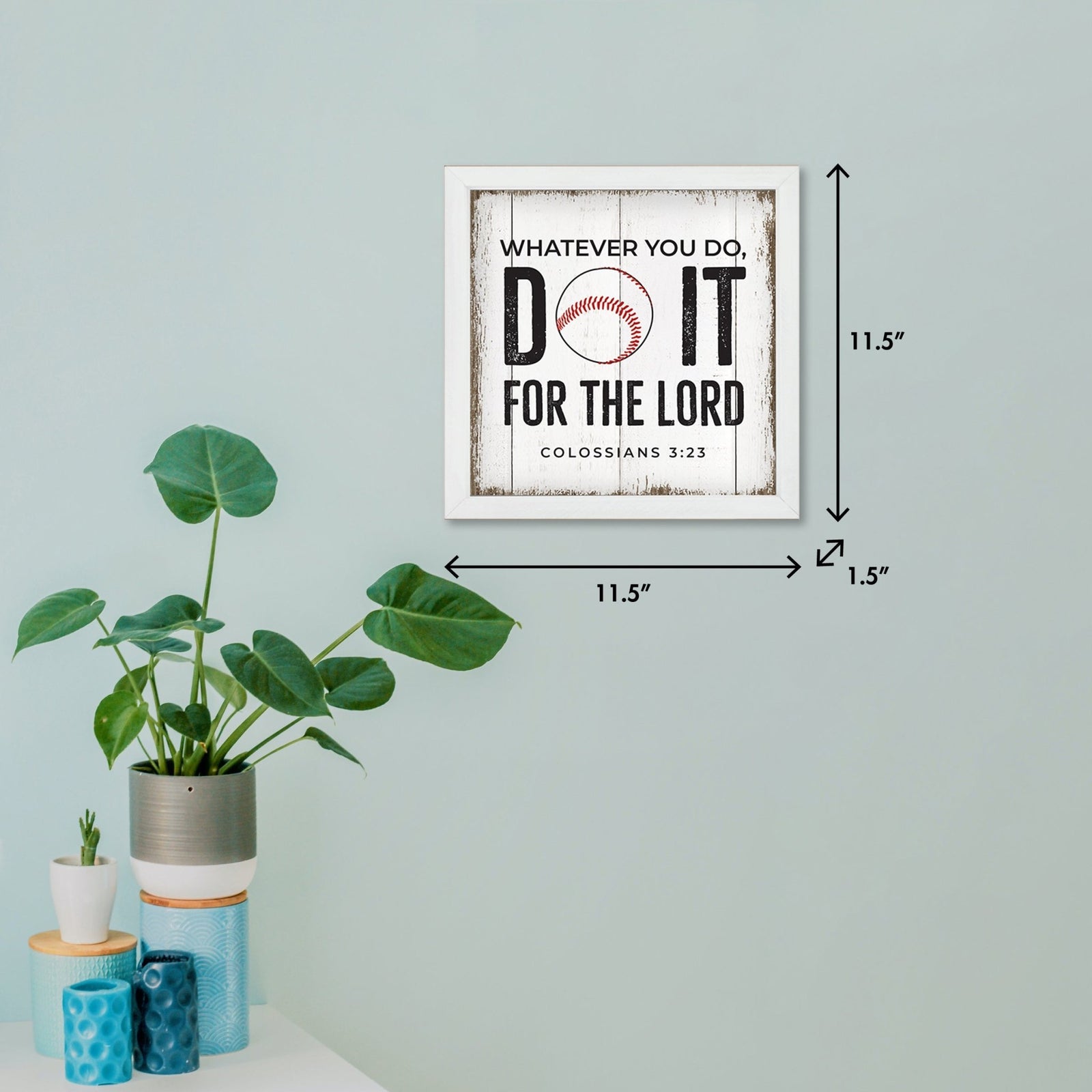 Rustic Wooden Baseball Framed Shadow Box Shelf Décor With Inspiring Bible Verses - Do It - LifeSong Milestones