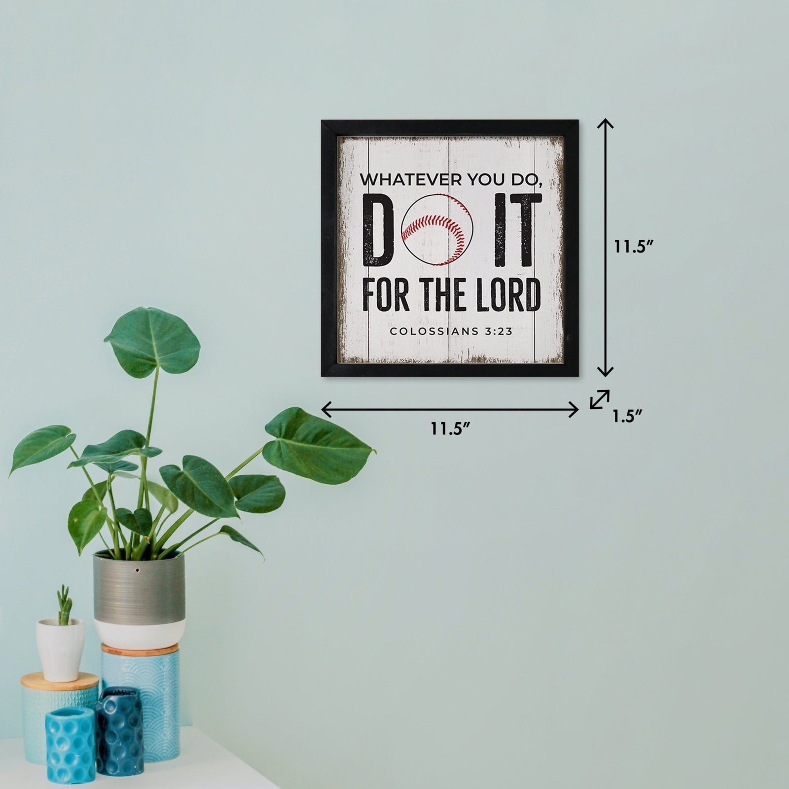 Rustic Wooden Baseball Framed Shadow Box Shelf Décor With Inspiring Bible Verses - Do It - LifeSong Milestones