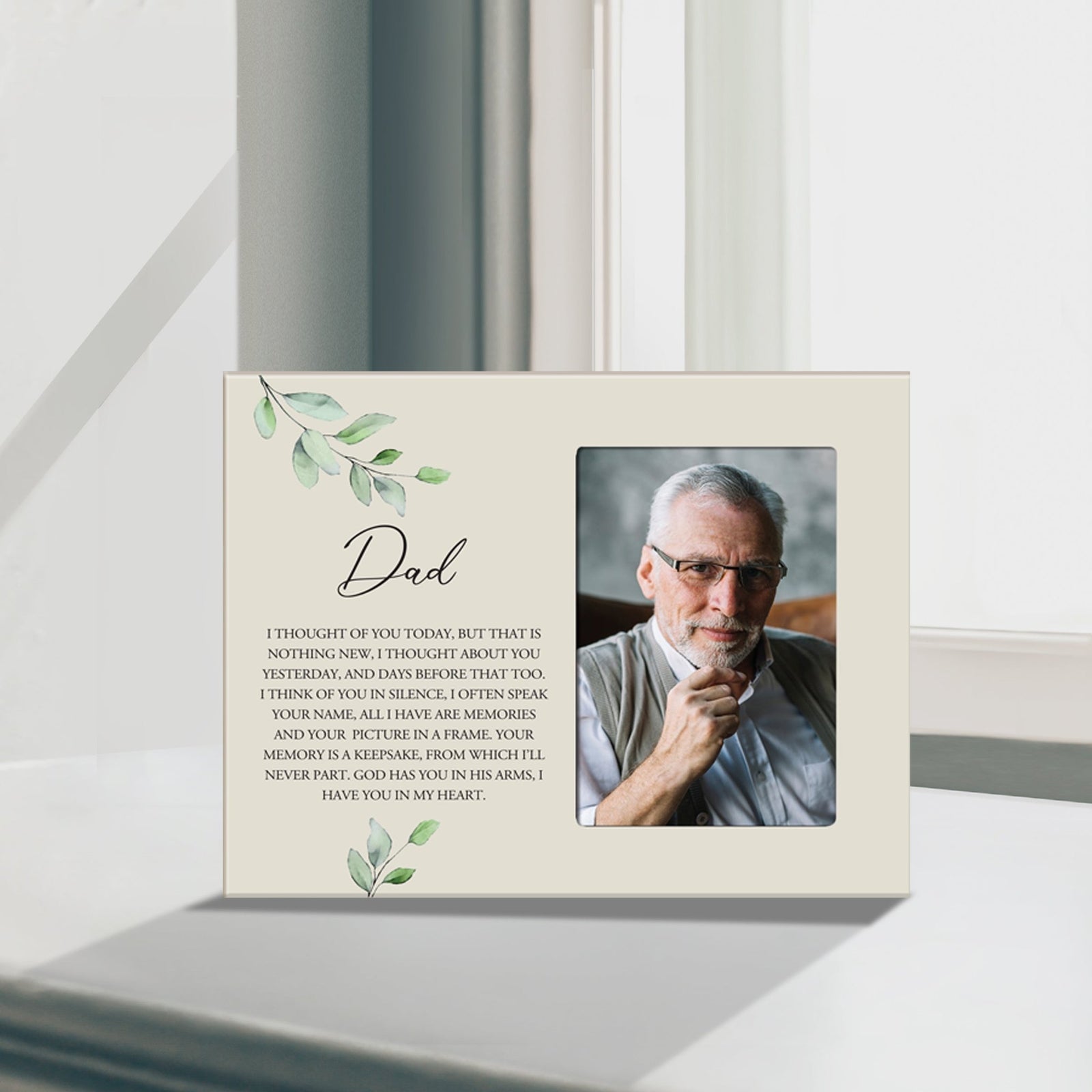 Sentimental Human Memorial Photo Frame Gift Bereavement Gift Idea - Dad I thought of you - LifeSong Milestones