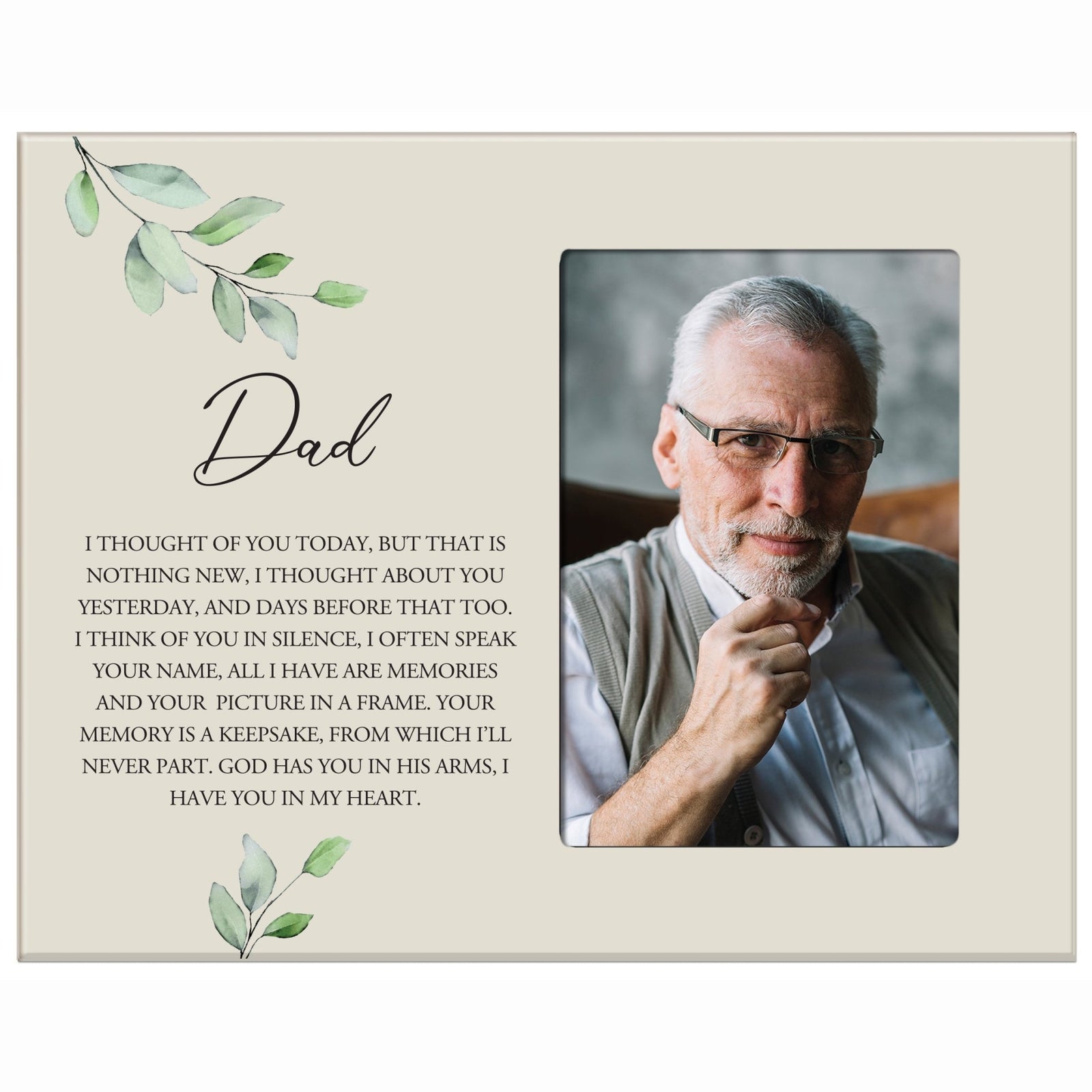 Sentimental Human Memorial Photo Frame Gift Bereavement Gift Idea - Dad I thought of you - LifeSong Milestones