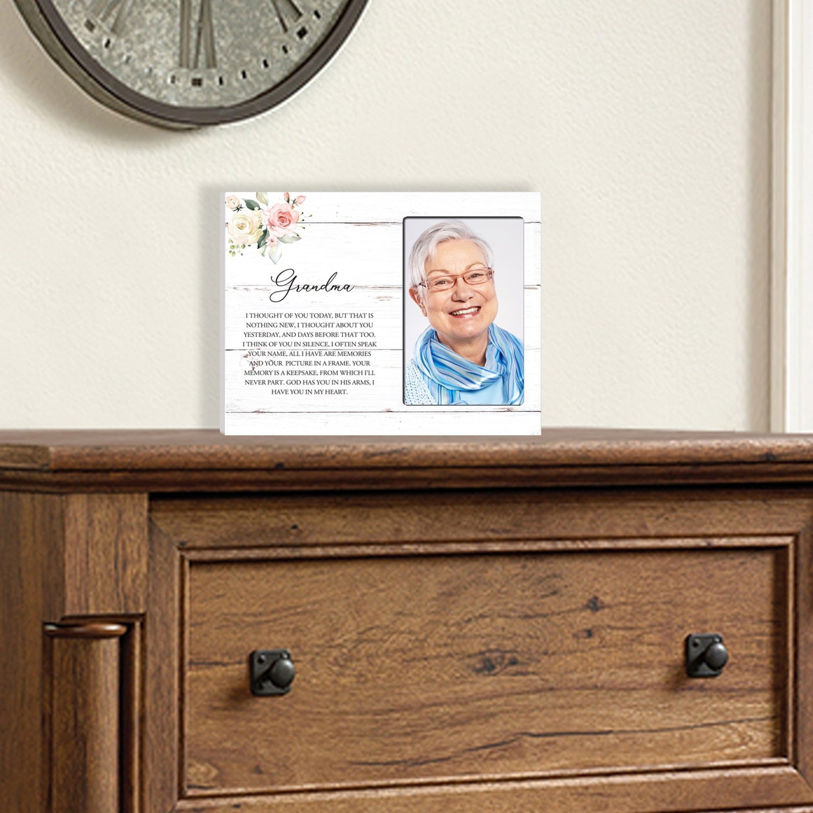 Sentimental Human Memorial Photo Frame Gift Bereavement Gift Idea - Grandma I thought of you - LifeSong Milestones