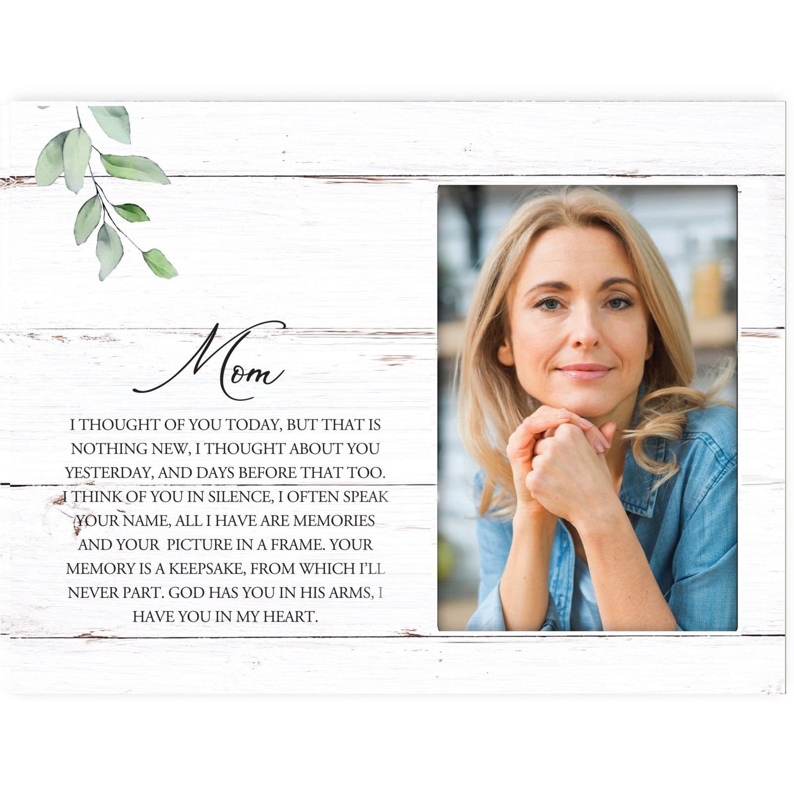 Sentimental Human Memorial Photo Frame Gift Bereavement Gift Idea - Mom I thought of you - LifeSong Milestones