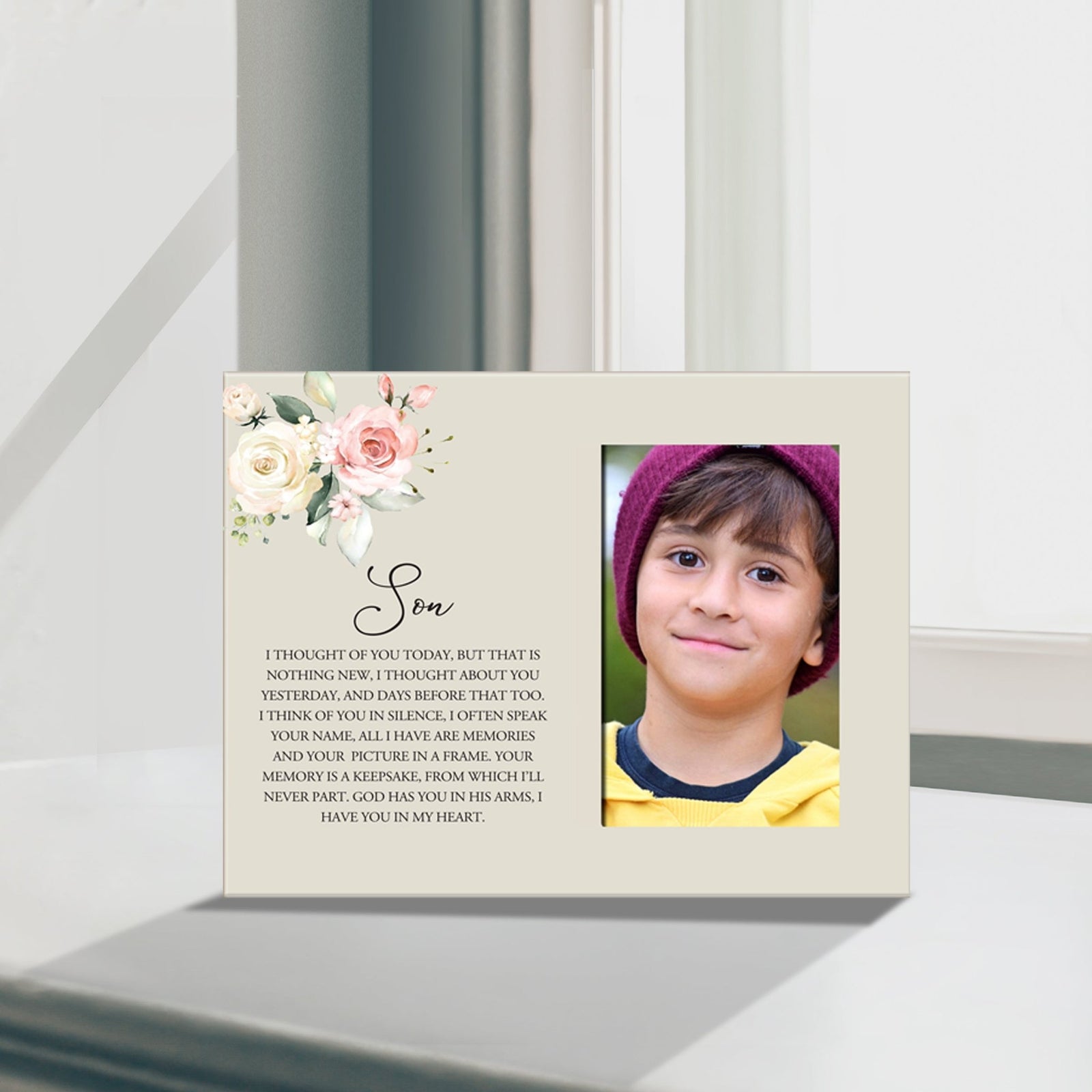 Sentimental Human Memorial Photo Frame Gift Bereavement Gift Idea - Son I thought of you - LifeSong Milestones