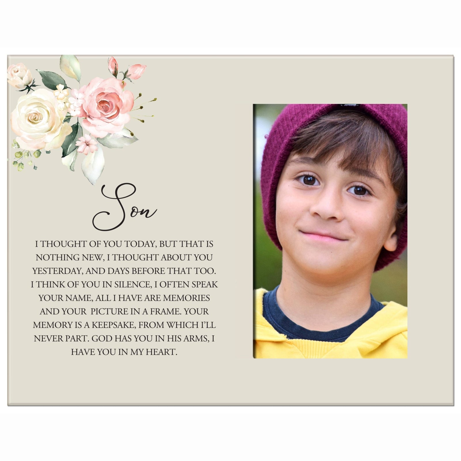Sentimental Human Memorial Photo Frame Gift Bereavement Gift Idea - Son I thought of you - LifeSong Milestones