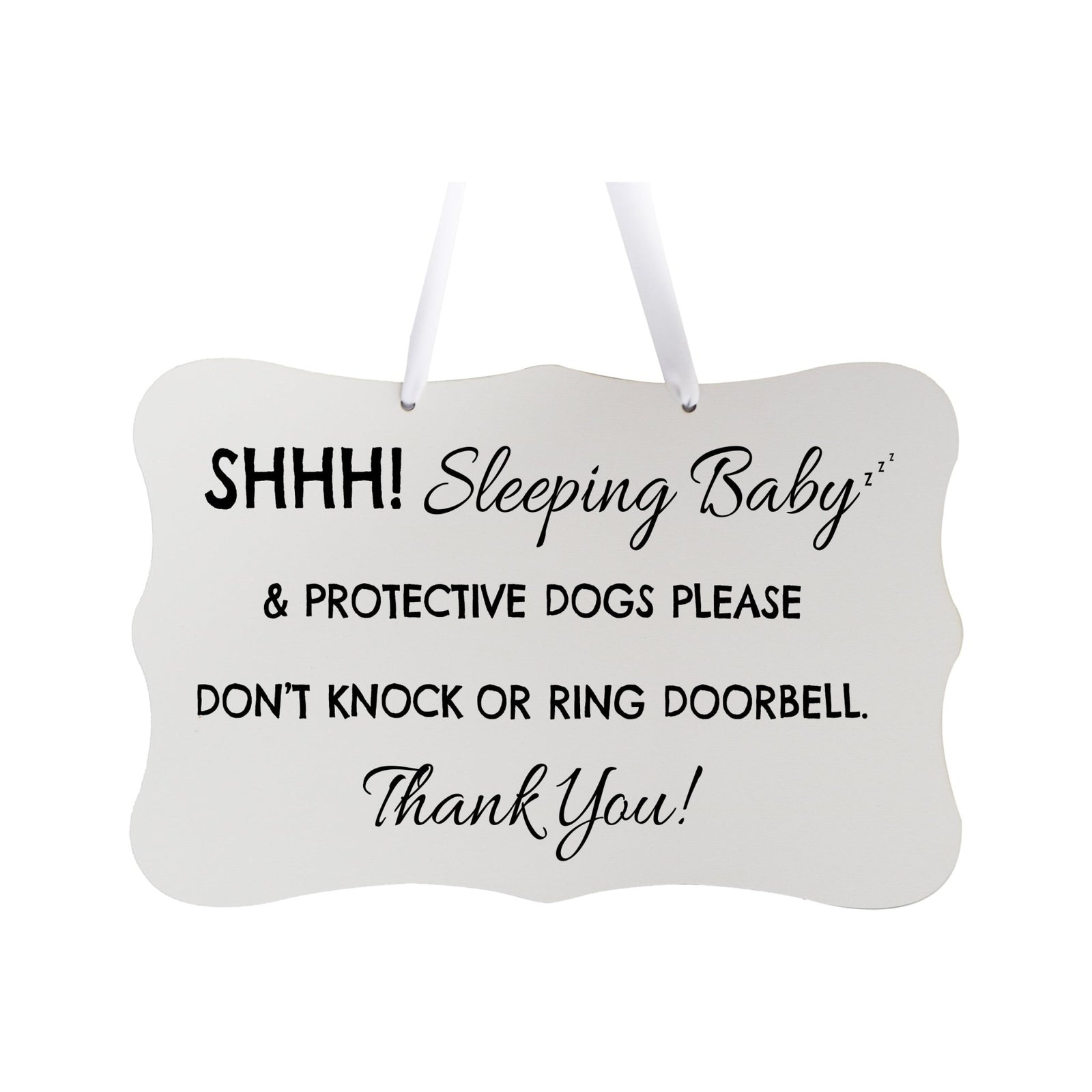 Shaped Rope Sign for Front Door Design 1 - Sleeping Baby - LifeSong Milestones