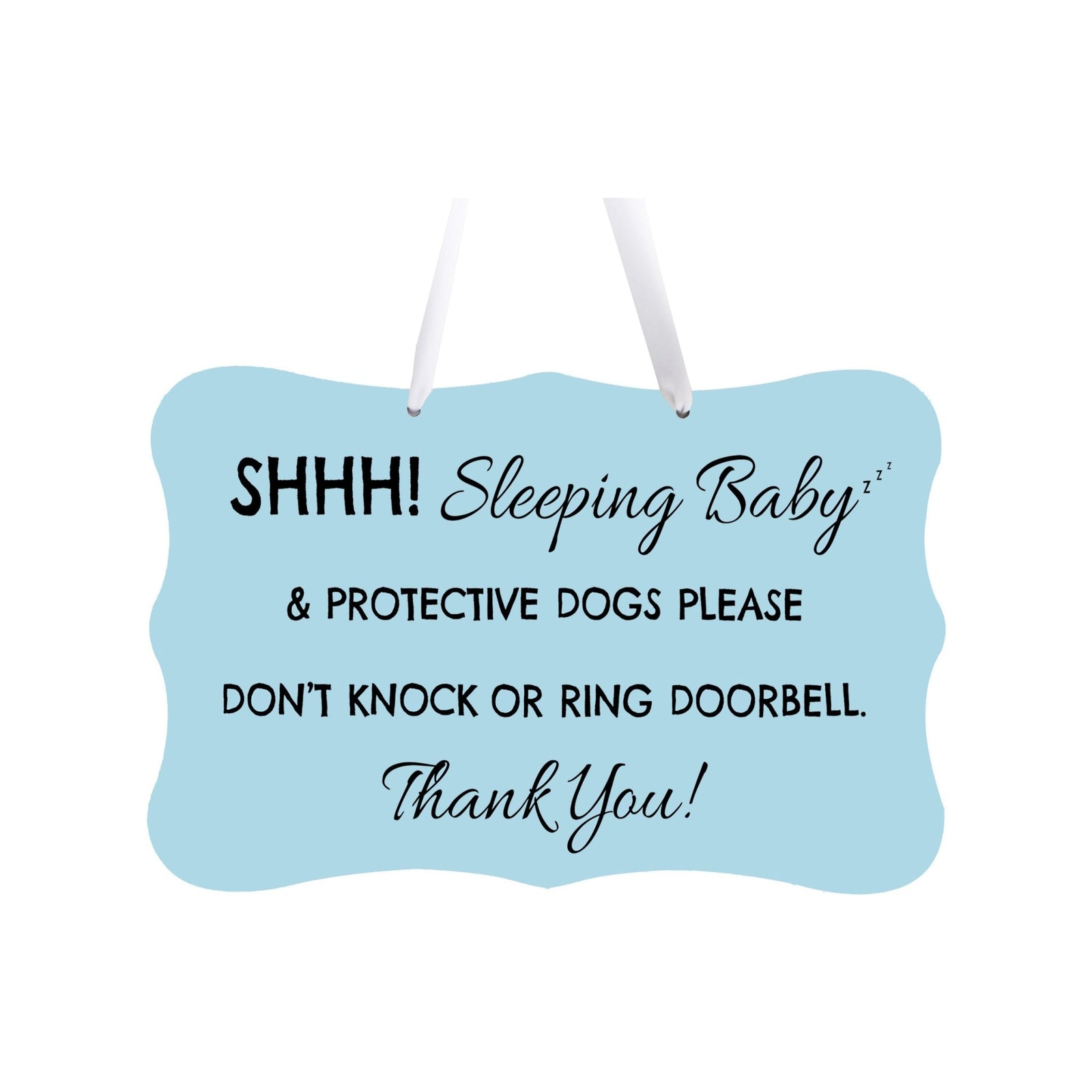 Shaped Rope Sign for Front Door Design 1 - Sleeping Baby - LifeSong Milestones