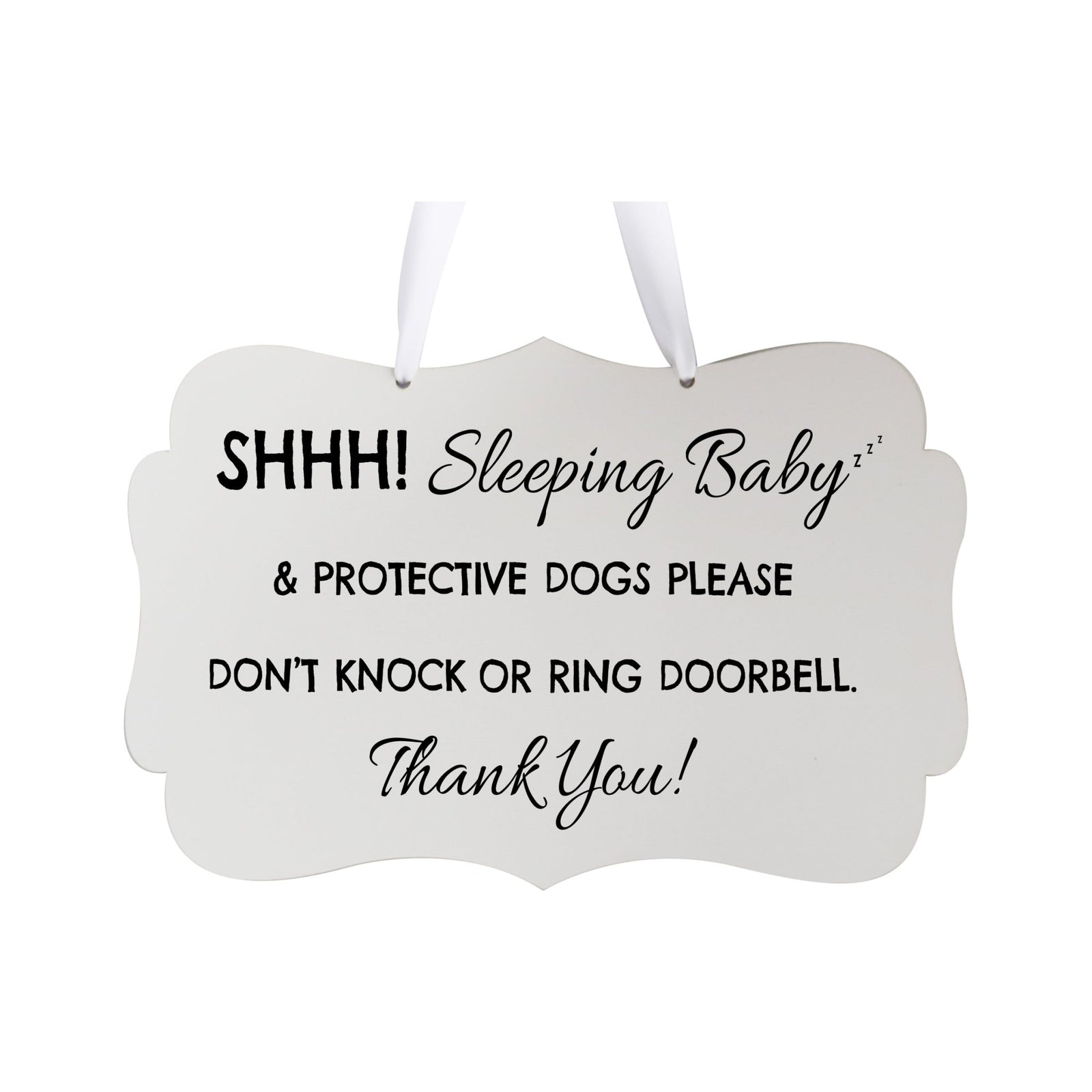 Shaped Rope Sign for Front Door Design 2 - Sleeping Baby - LifeSong Milestones