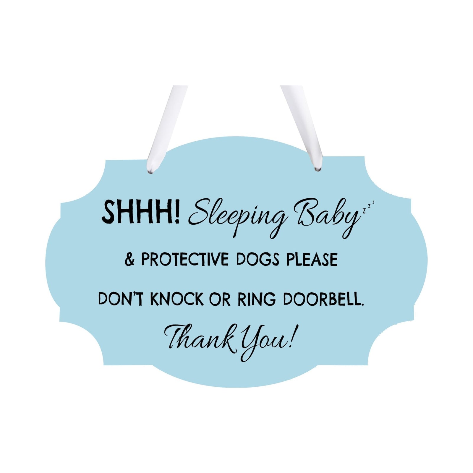 Shaped Rope Sign for Front Door Design 3 - Sleeping Baby - LifeSong Milestones