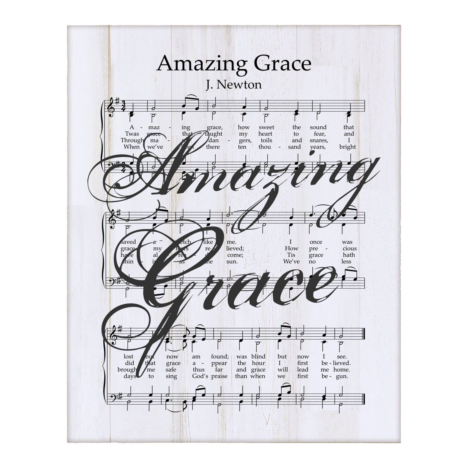 Sheet Music Wall Art Decor Plaque 12x15 - Amazing Grace - LifeSong Milestones
