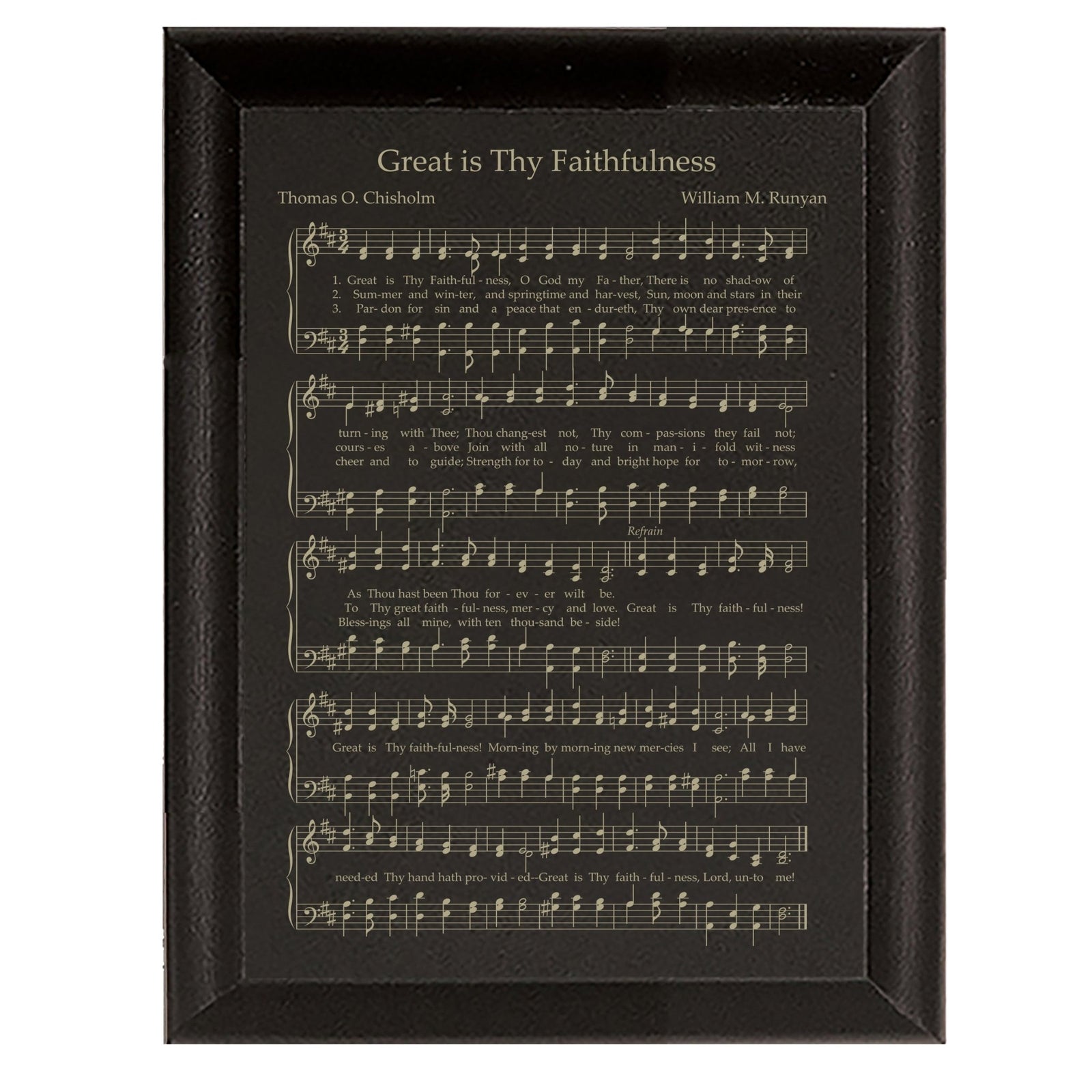 Sheet Music Wall Art Decor Plaque 9x12 - Great Is Thy Faithfulness - LifeSong Milestones