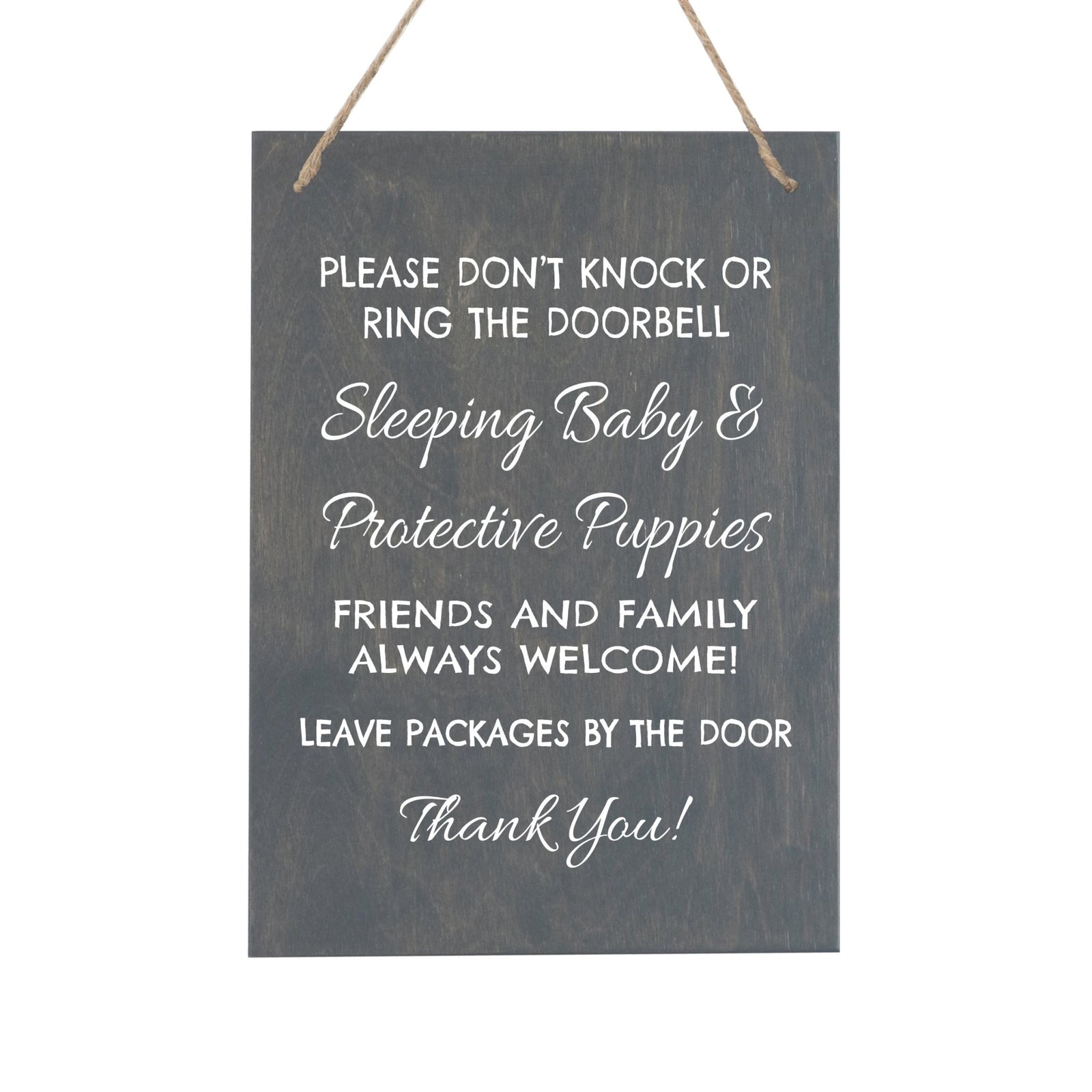 Sleeping Baby Rope Sign for Front Door - Friends and Family - LifeSong Milestones