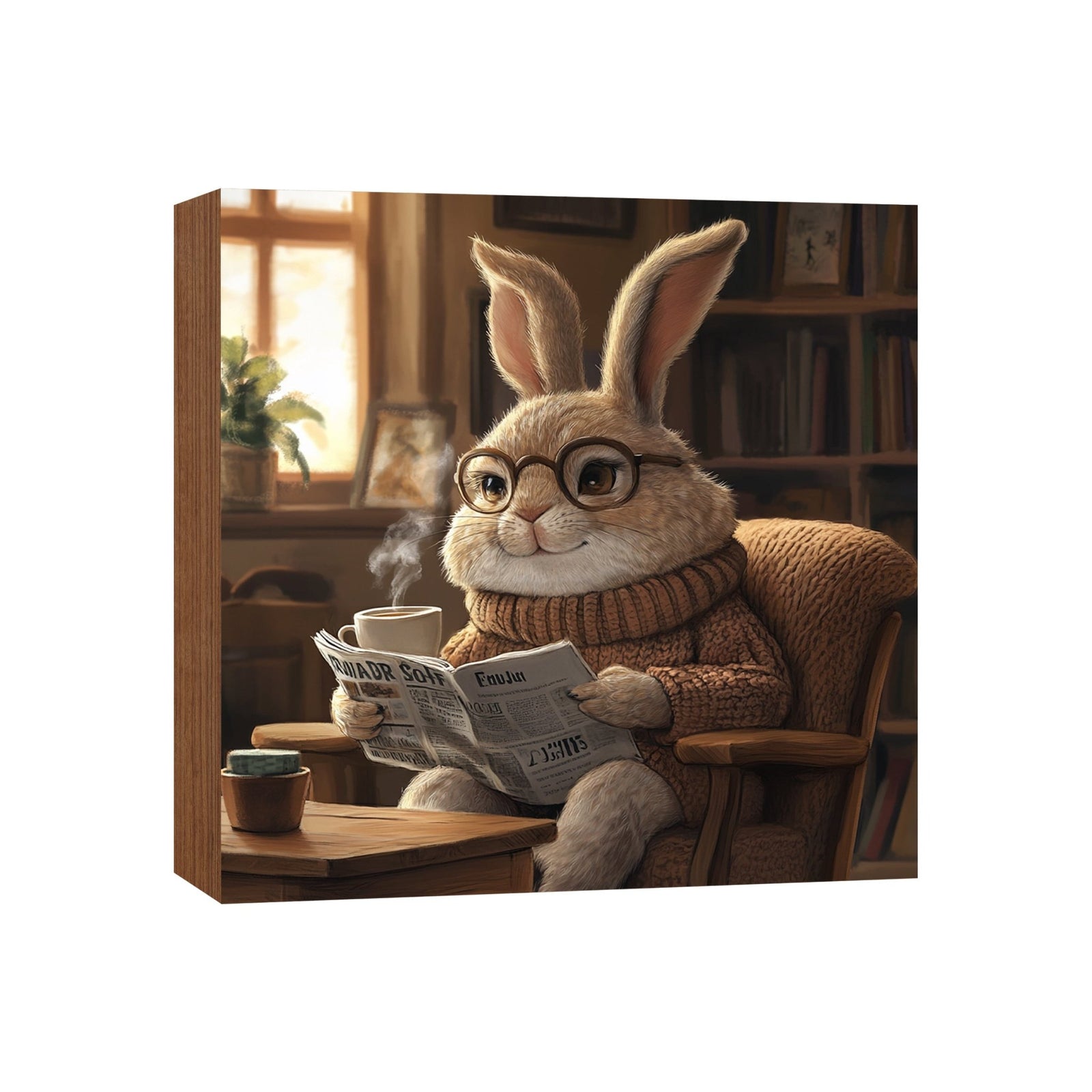 Spring Bunny Shelf Sitter 5x5 — Handcrafted Birch Wood Easter Tiered Tray Décor | Bunny Gift for Her - LifeSong Milestones