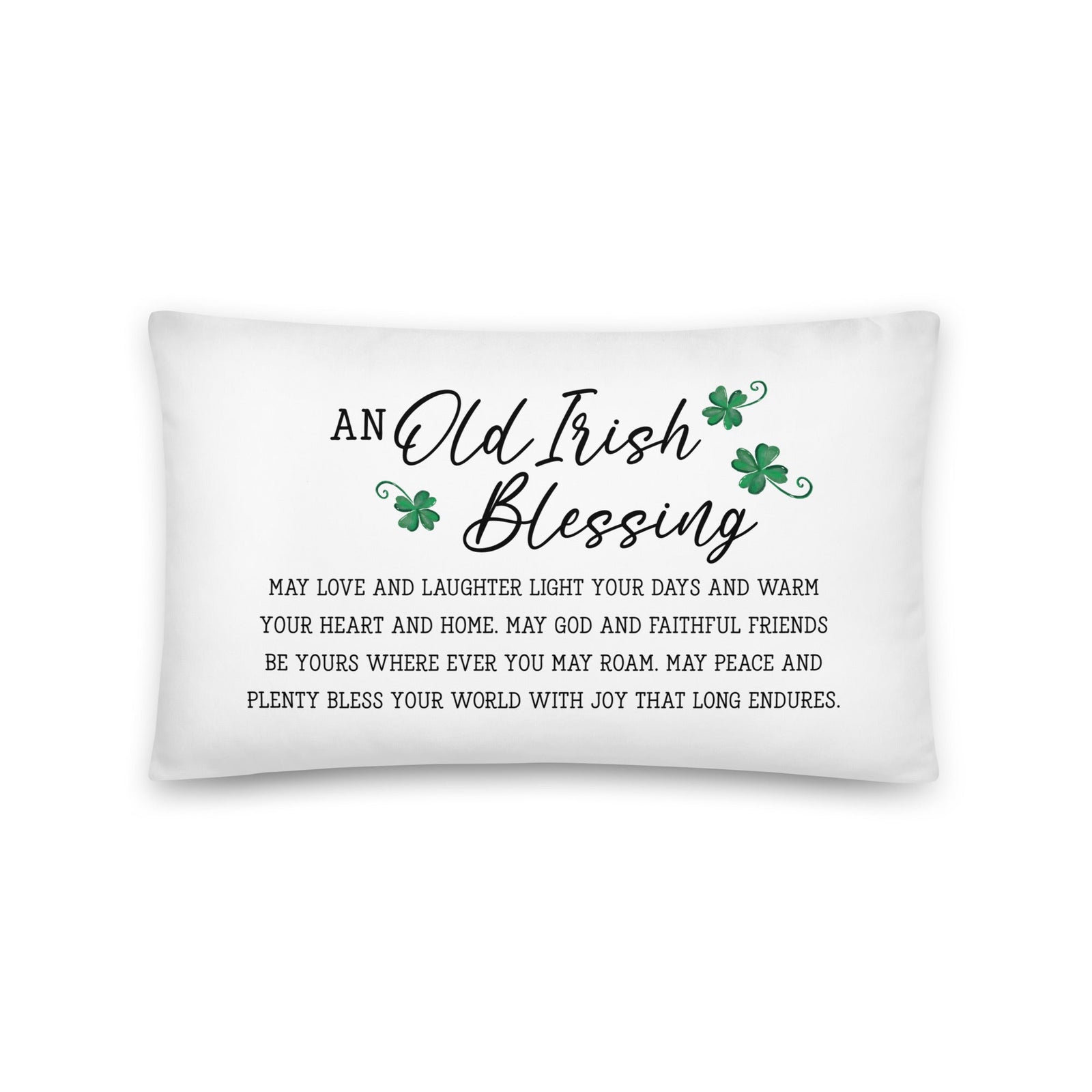 St. Patrick's Day Decorative Throw Pillow - An Old Irish Blessings - LifeSong Milestones