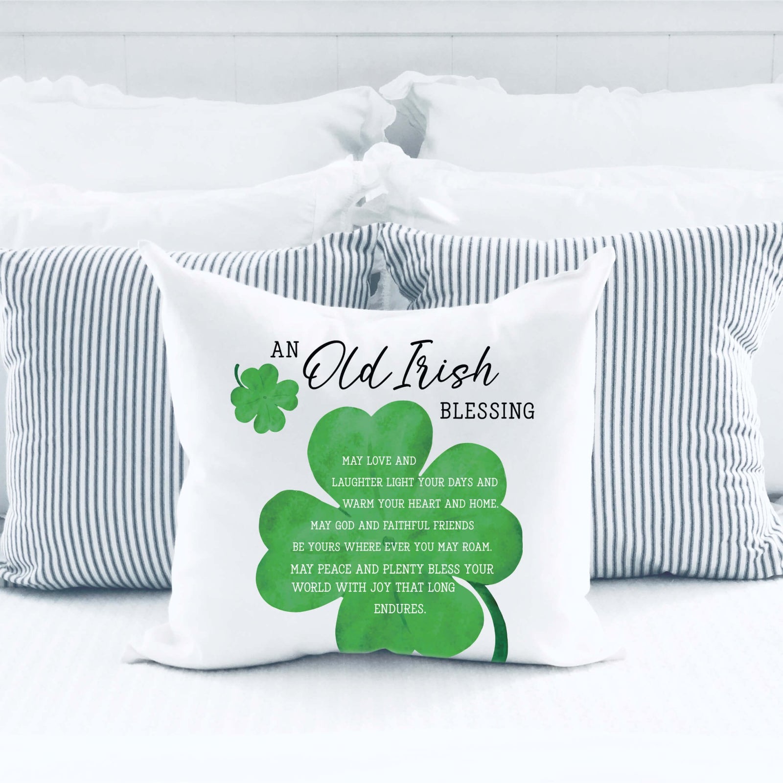 St. Patrick's Day Decorative Throw Pillow - An Old Irish Blessings - LifeSong Milestones
