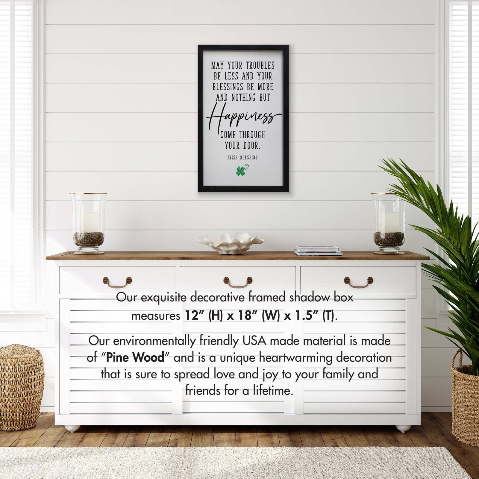 St. Patrick's Day Framed Shadow Box For Home Decor and Gift Ideas - LifeSong Milestones