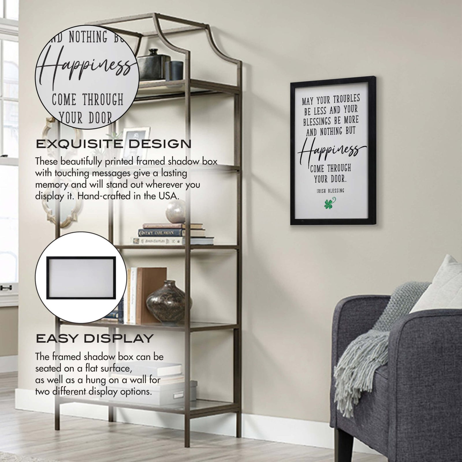 St. Patrick's Day Framed Shadow Box For Home Decor and Gift Ideas - LifeSong Milestones