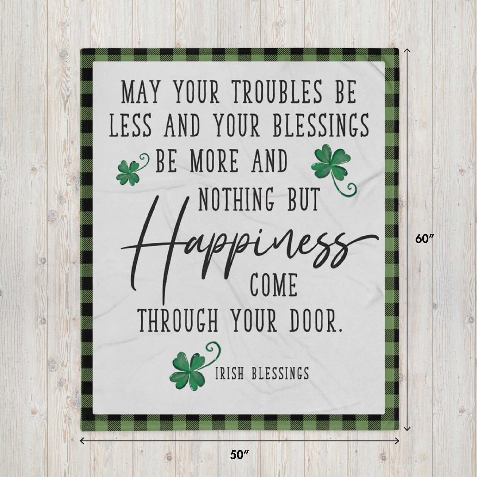 St. Patrick's Day Inspirational Soft And Lightweight Throw Blankets For Home Decor - May Your Troubles Be - LifeSong Milestones