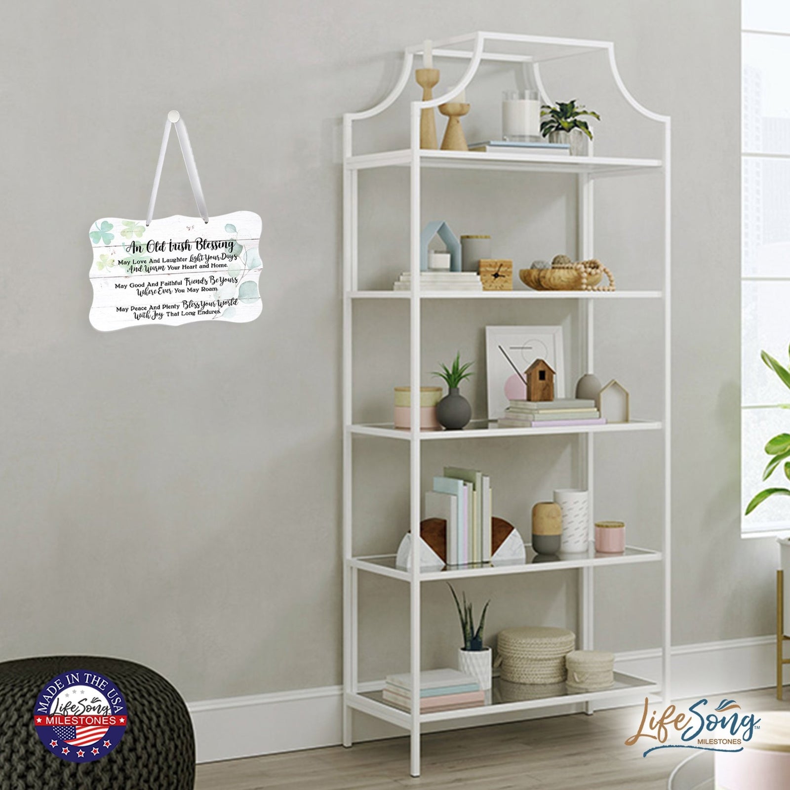 St. Patrick’s Day Irish Everyday Distressed Ribbon Wall Sign 8x12 - An Old Irish Blessing - LifeSong Milestones